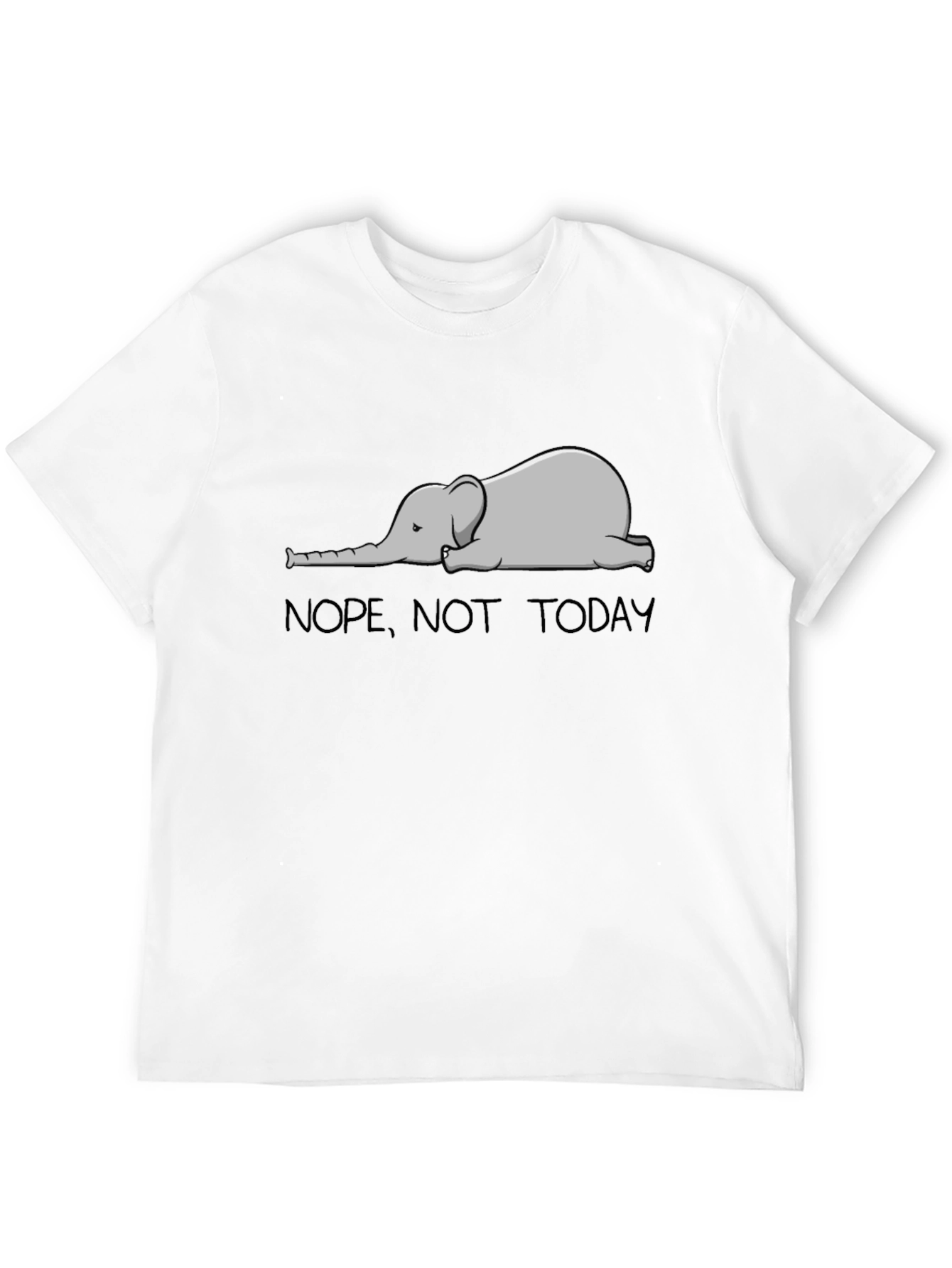 Black Nope Not Today Elephant Graphic T-Shirt view 12