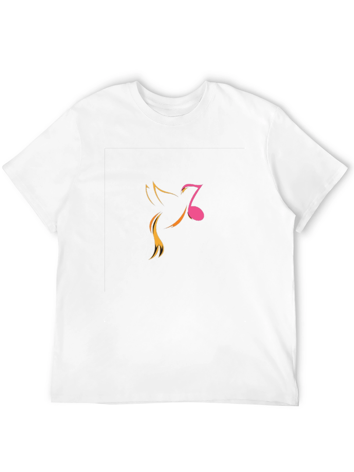 Black Men's Black Graphic Tee - Music Note Bird Design view 12