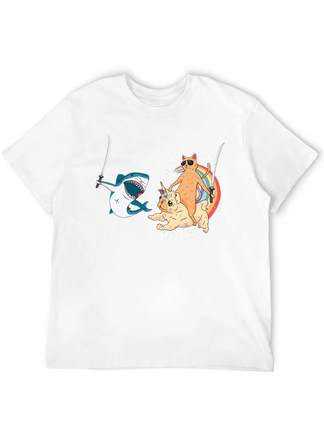 Black Humorous Animal Ninja T-Shirt view 12