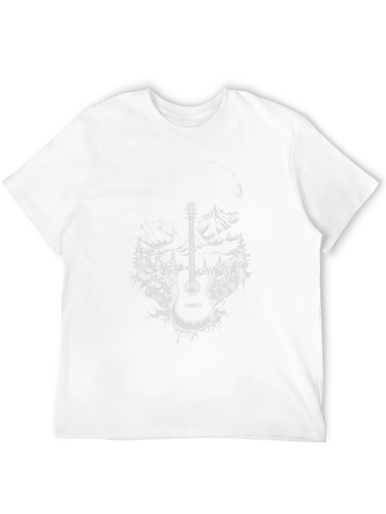 Black Guitar Mountain T-Shirt - Black Graphic Tee view 12