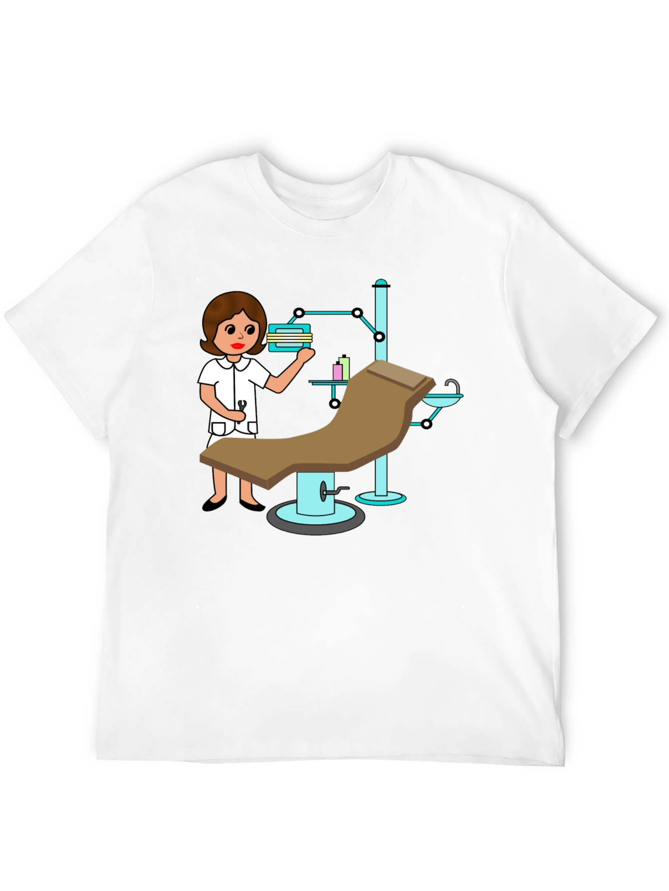 Black Cartoon Dentist Office T-Shirt view 12
