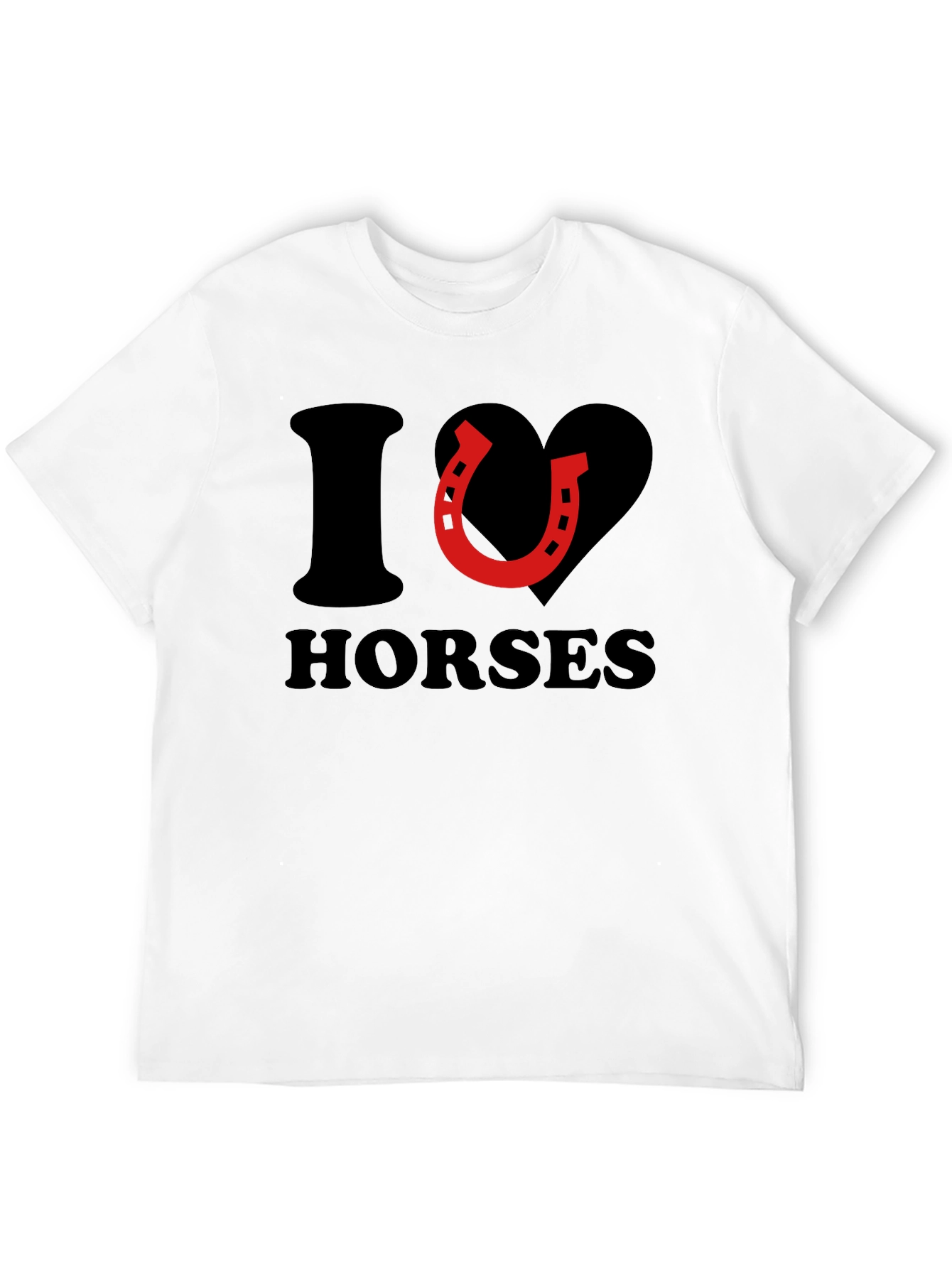 Black I Love Horses T-Shirt view 12
