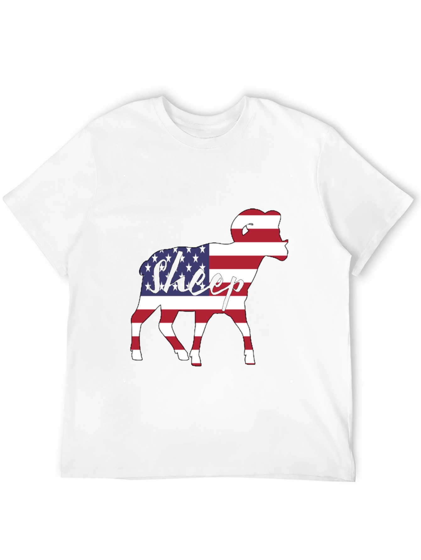 Black Patriotic Sheep T-Shirt - USA Flag Graphic Tee view 12