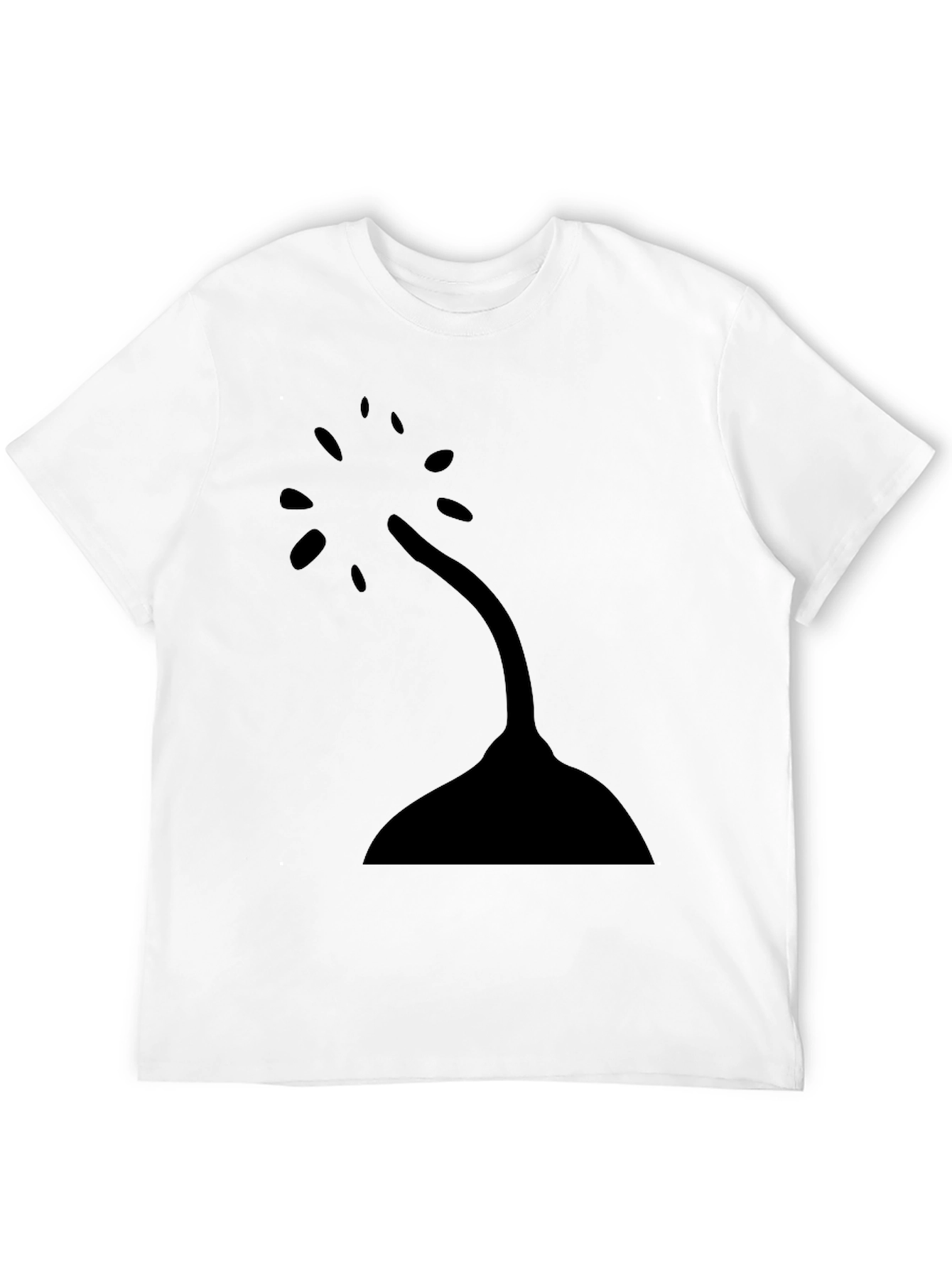 Black Minimalist Tree Design Black T-Shirt view 12