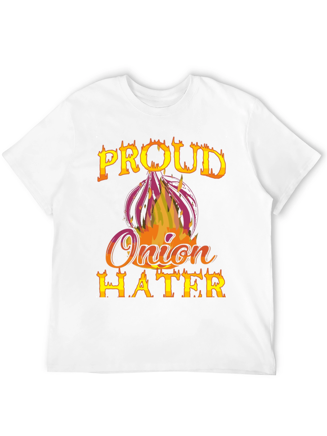 Black Proud Onion Hater T-Shirt - Funny Graphic Tee view 12