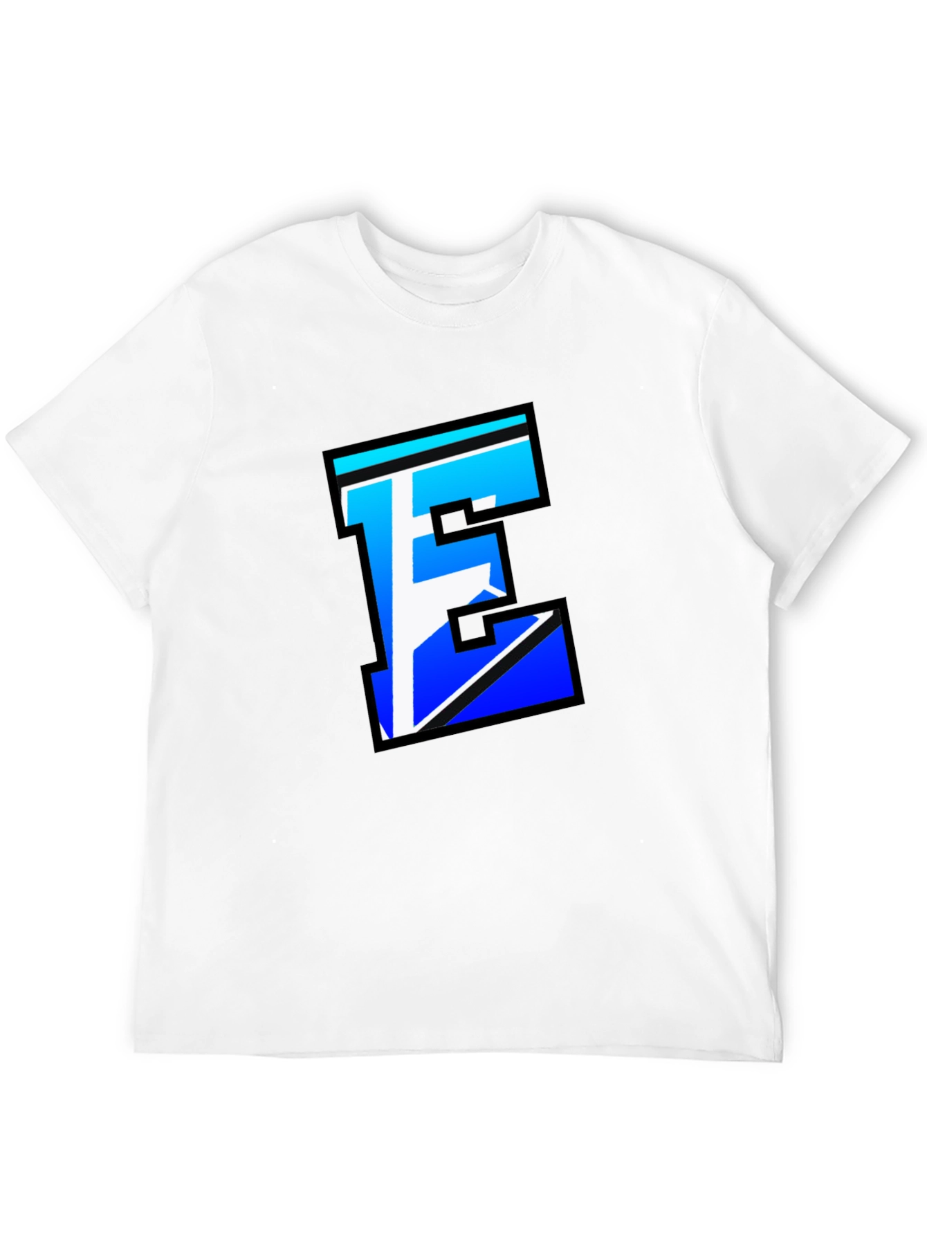 Black Stylish Letter E Graphic Tee - Black Cotton Blend view 12
