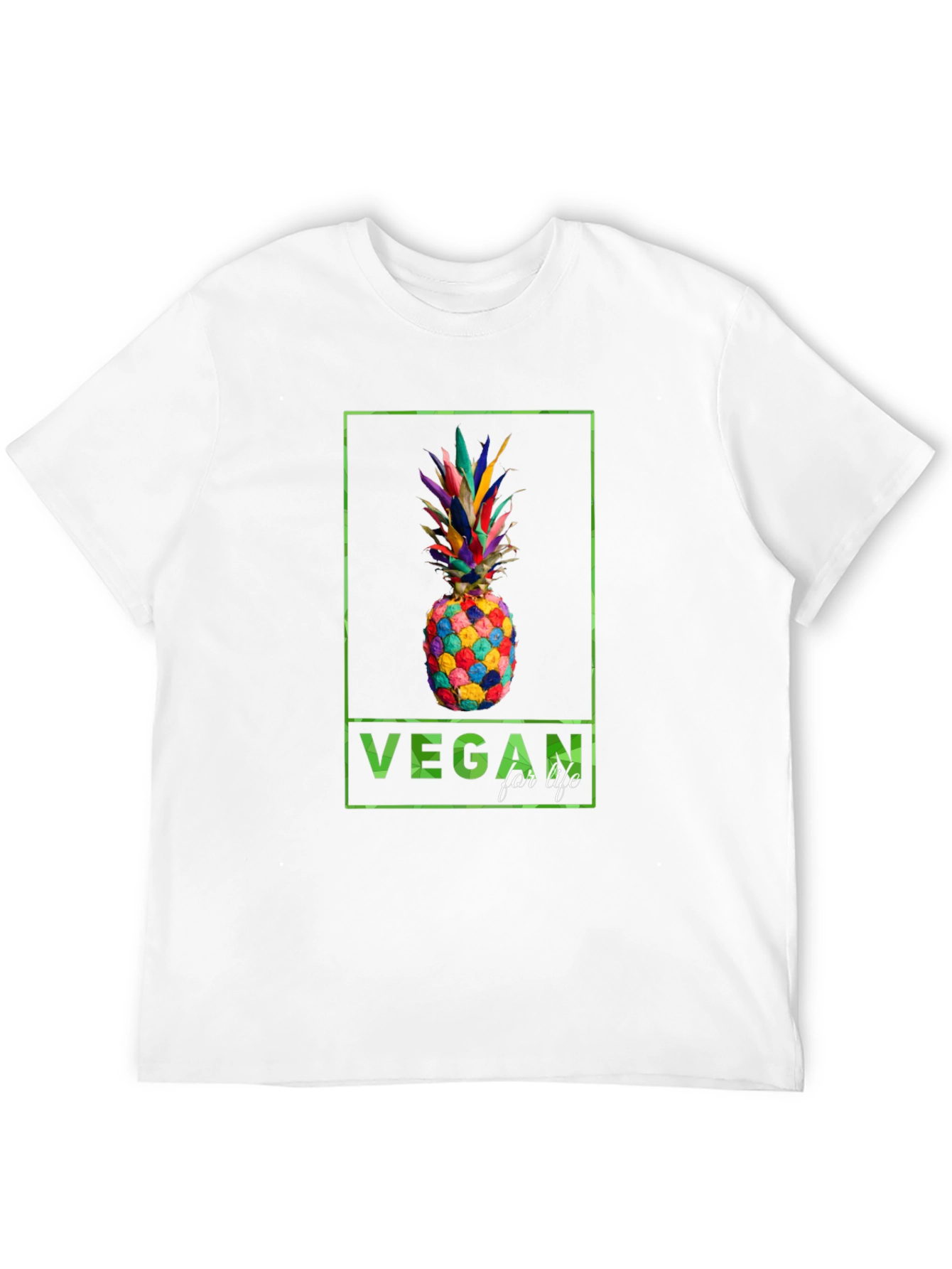 Black Vegan for Life Colorful Pineapple Graphic Tee view 12