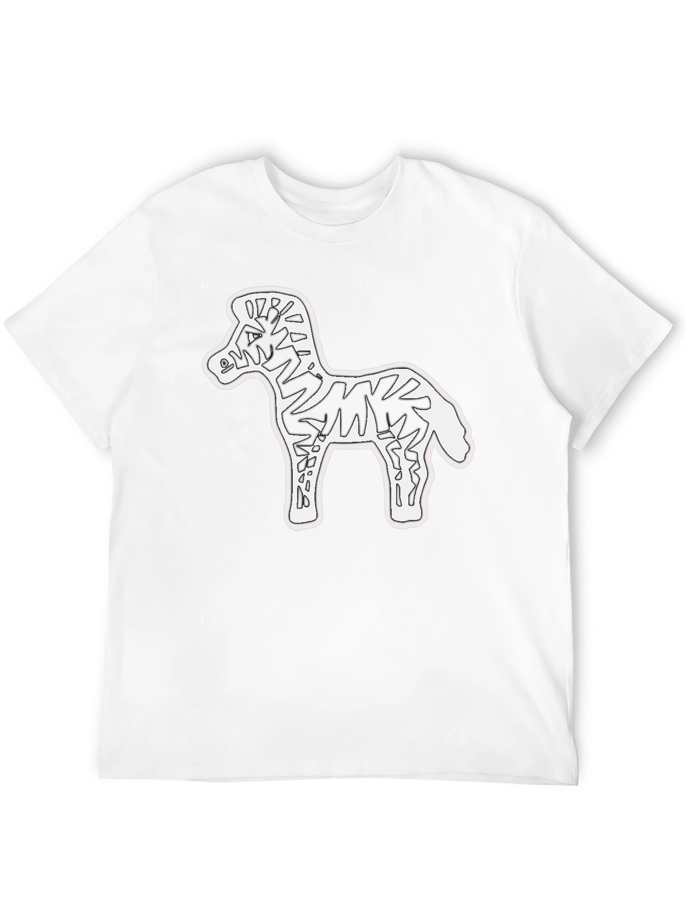 Black Zebra Graphic Print Crew Neck Tee - Black view 12