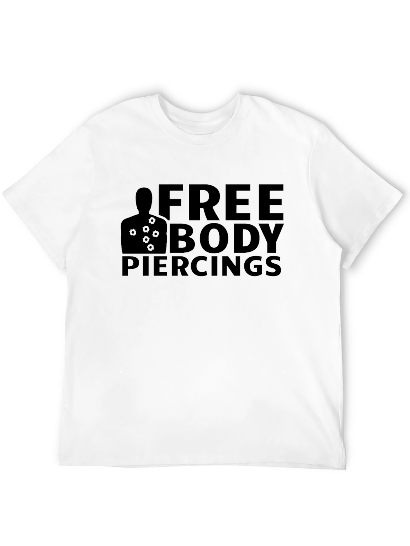 Black Free Body Piercings Graphic T-Shirt view 12