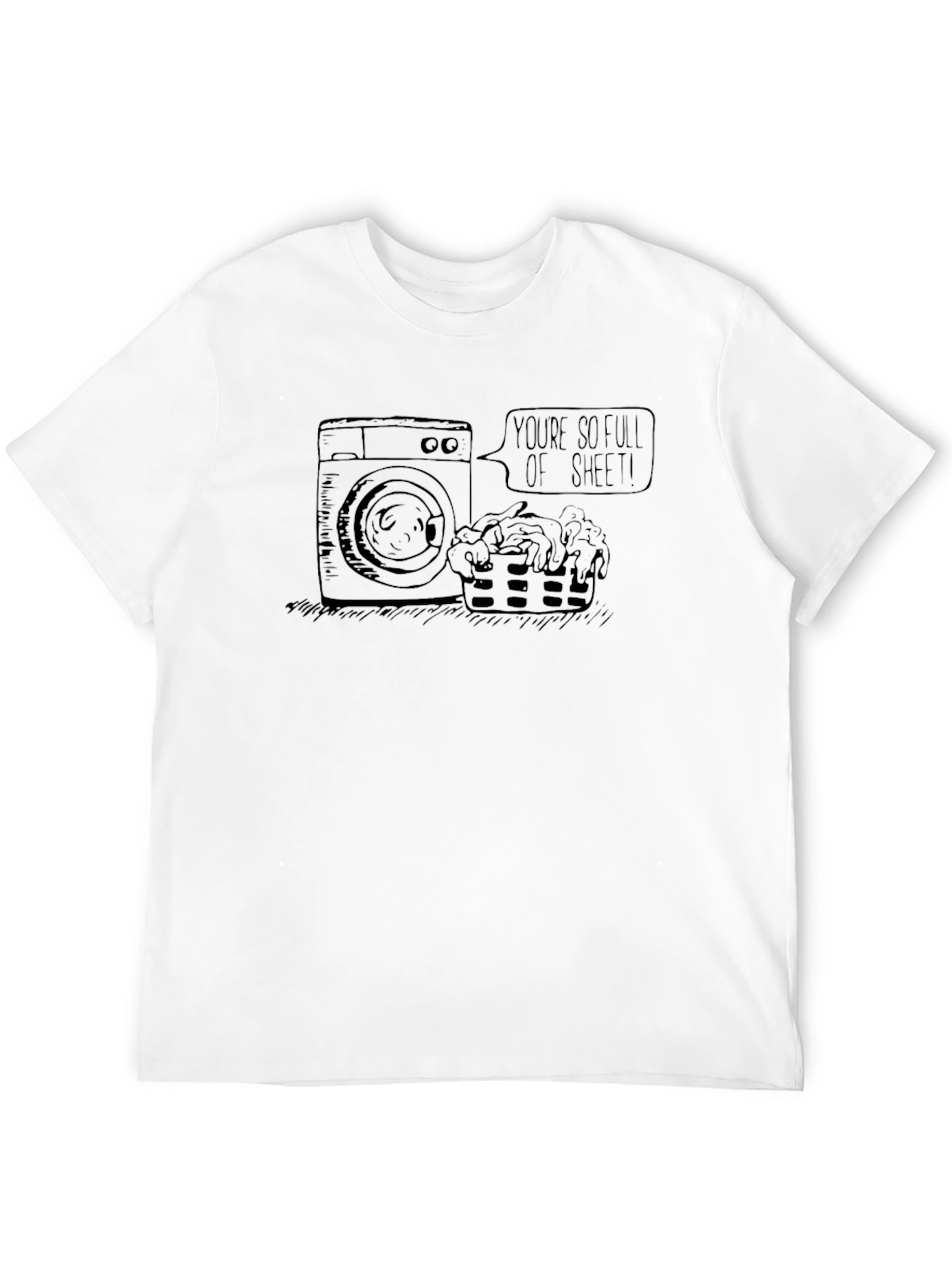 Black Funny Laundry Humor T-Shirt - Full of Sheet! view 12
