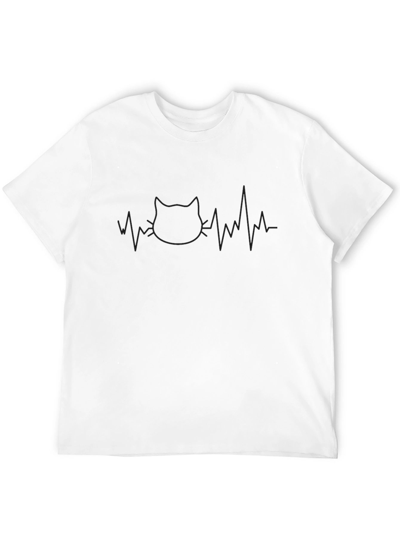 Black Cat Heartbeat Graphic Tee - Soft Cotton Blend view 12