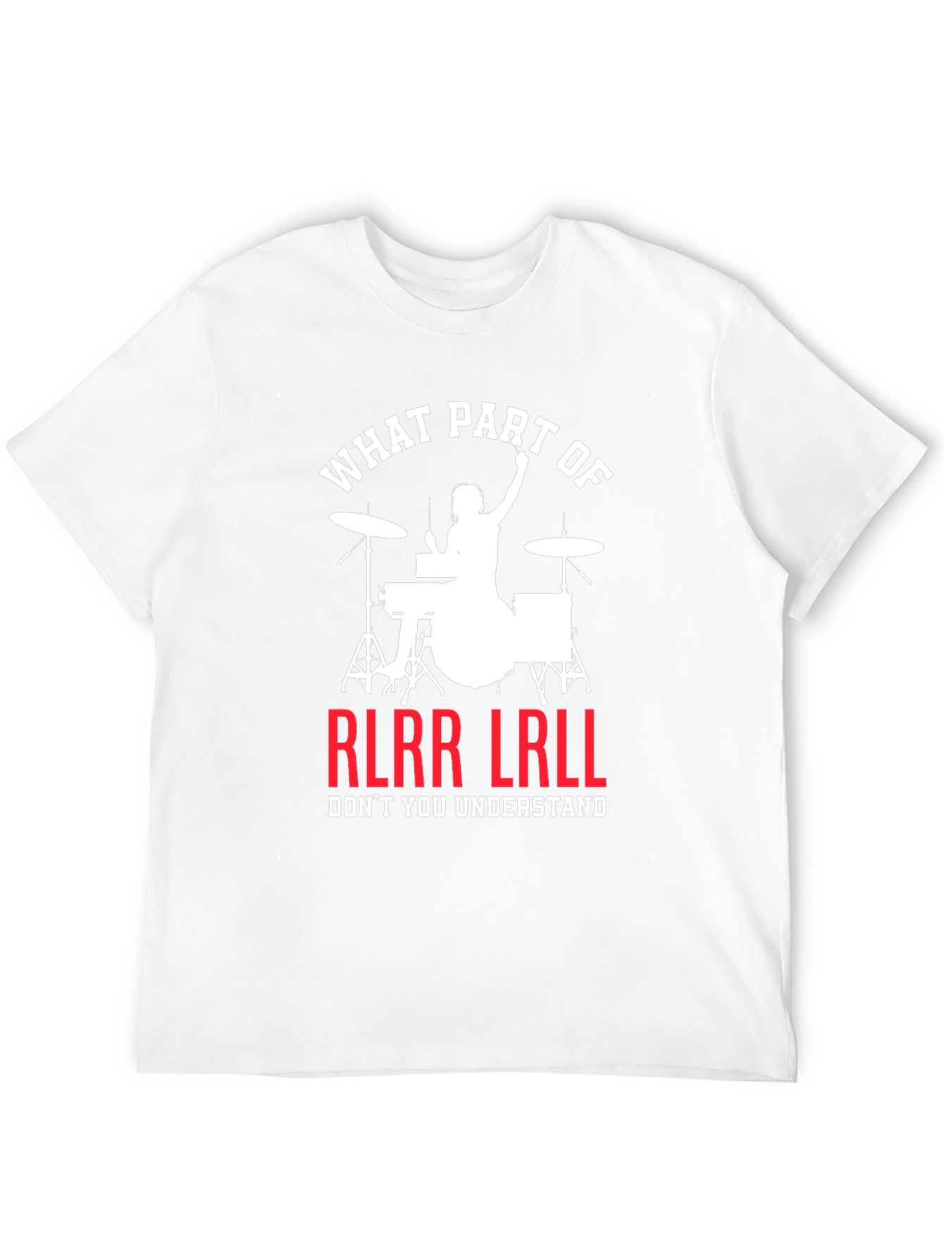 Black Drummer RLRR LRLL T-Shirt Funny Music Tee view 12