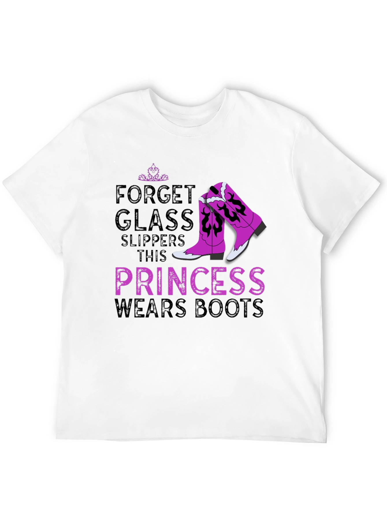Black Princess Wears Boots Graphic T-Shirt view 12