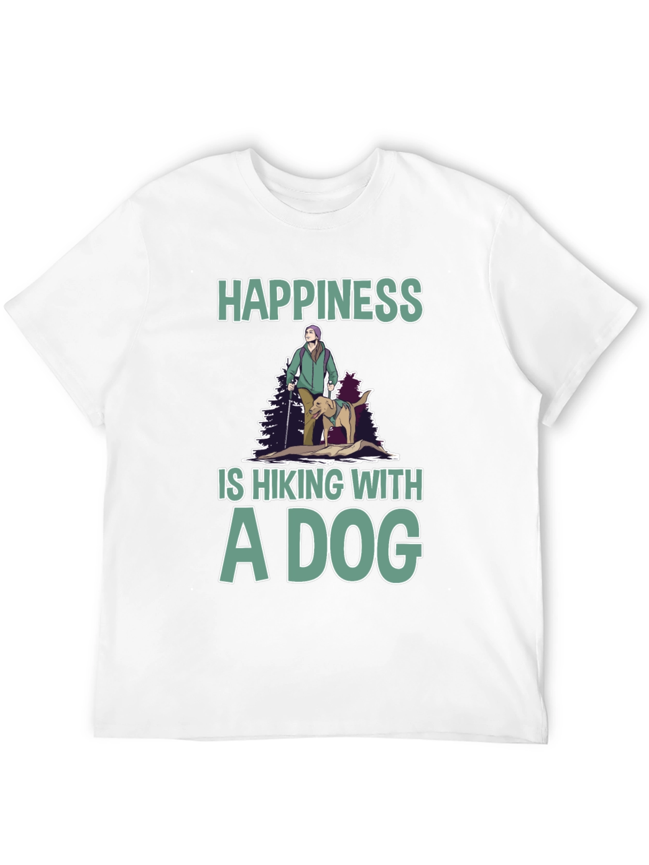 Black Happiness is Hiking With A Dog T-Shirt view 12