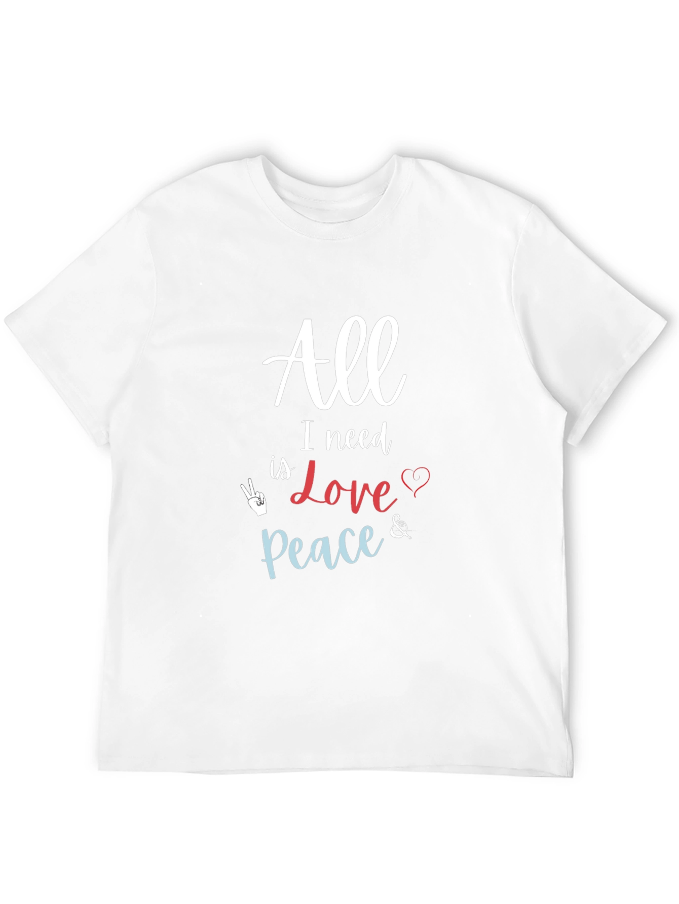 Black All I Need Love & Peace Black T-Shirt view 12
