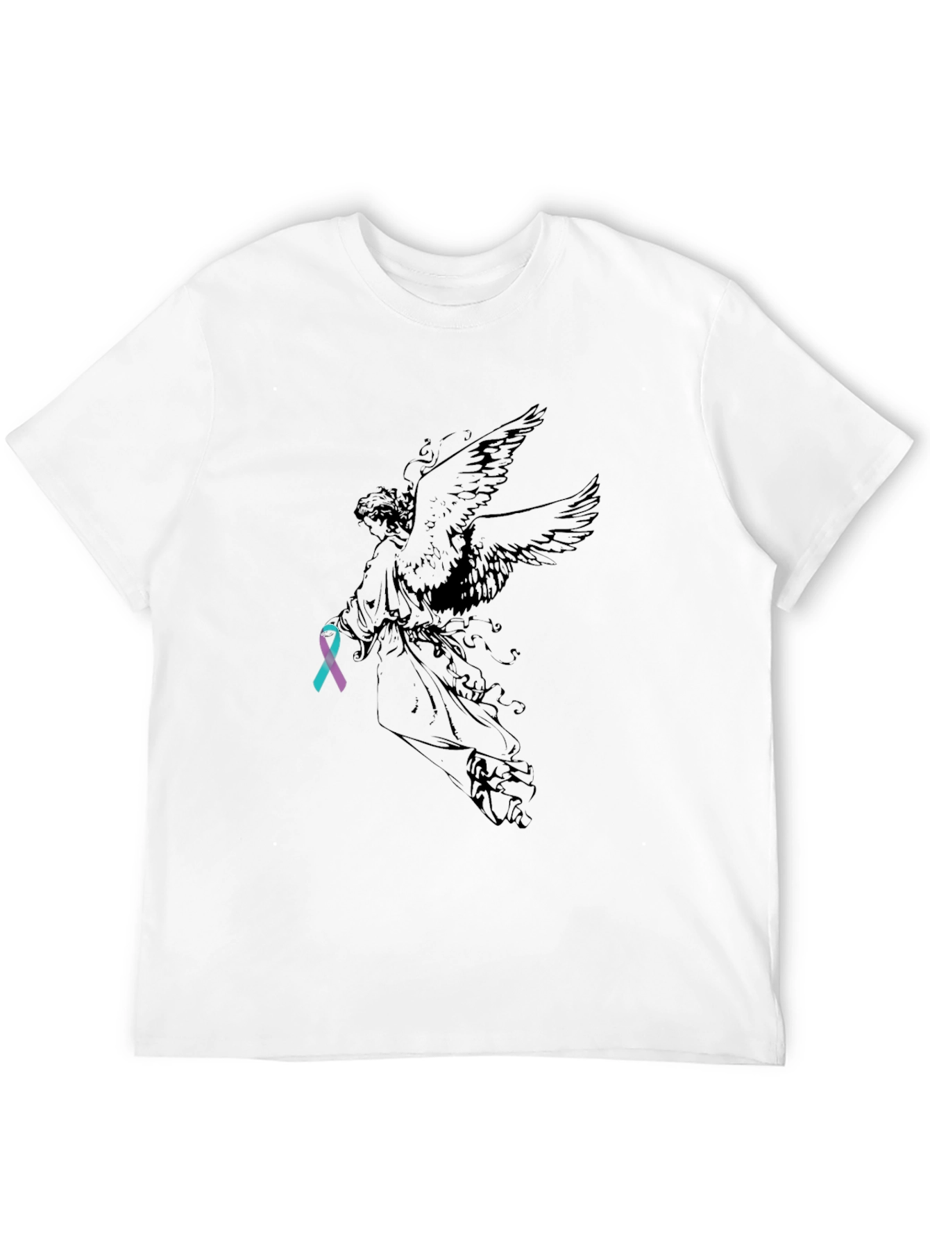 Black Angel Ribbon Graphic T-Shirt view 12