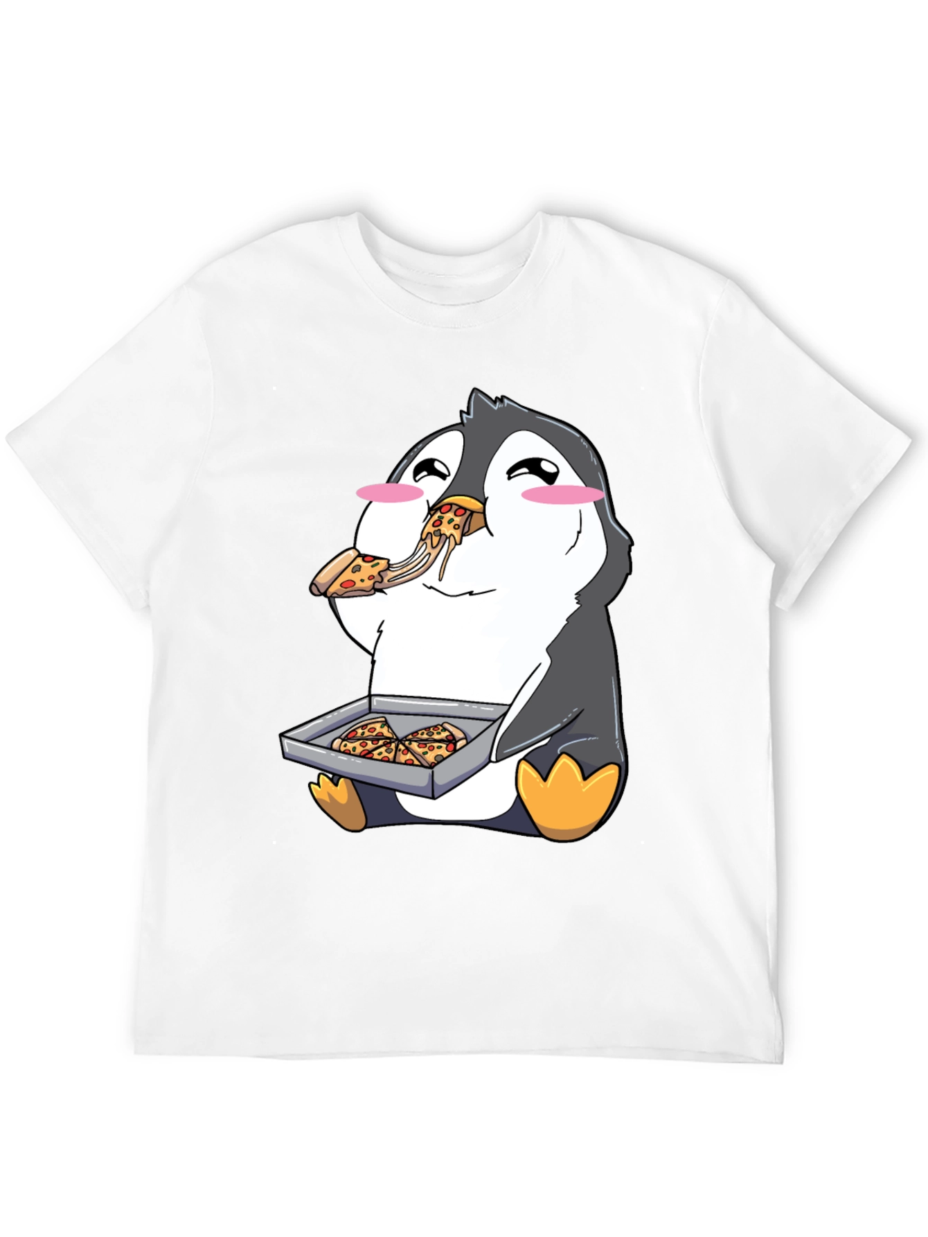 Black Pizza Penguin Graphic Tee - Cute & Fun Design view 12