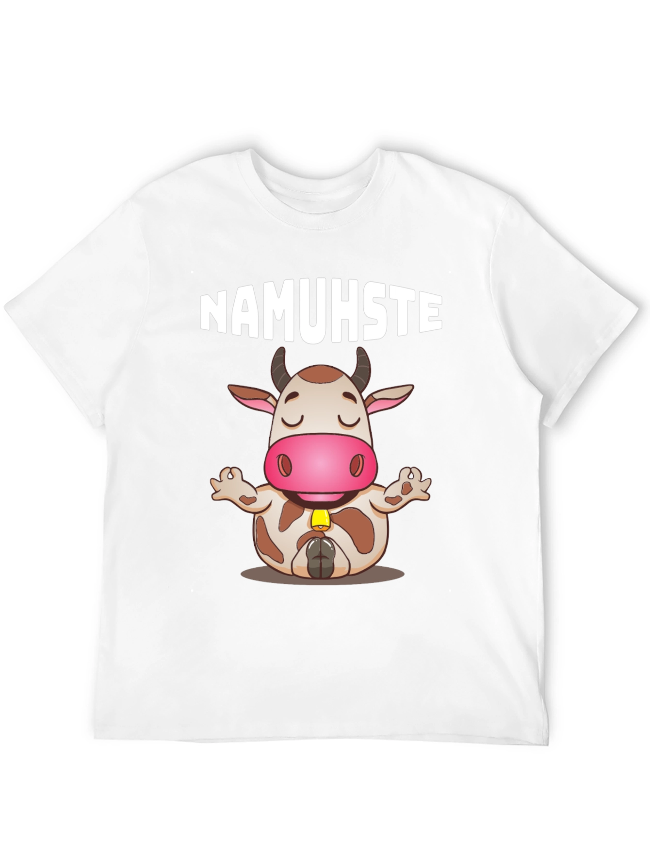 Black Namuhste Cow Yoga T-Shirt - Funny Graphic Tee view 12