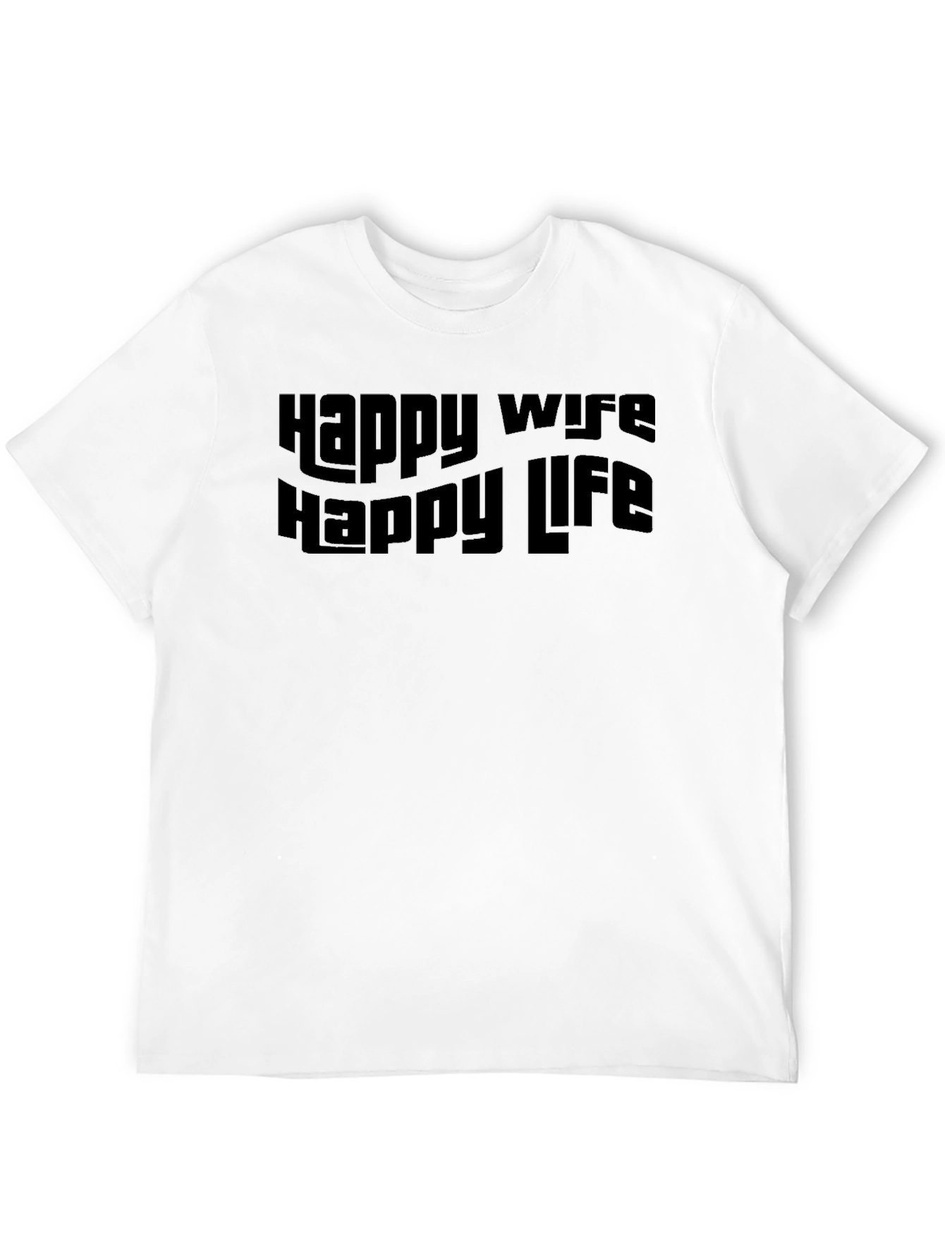 Black Happy Wife Happy Life Black T-Shirt view 12