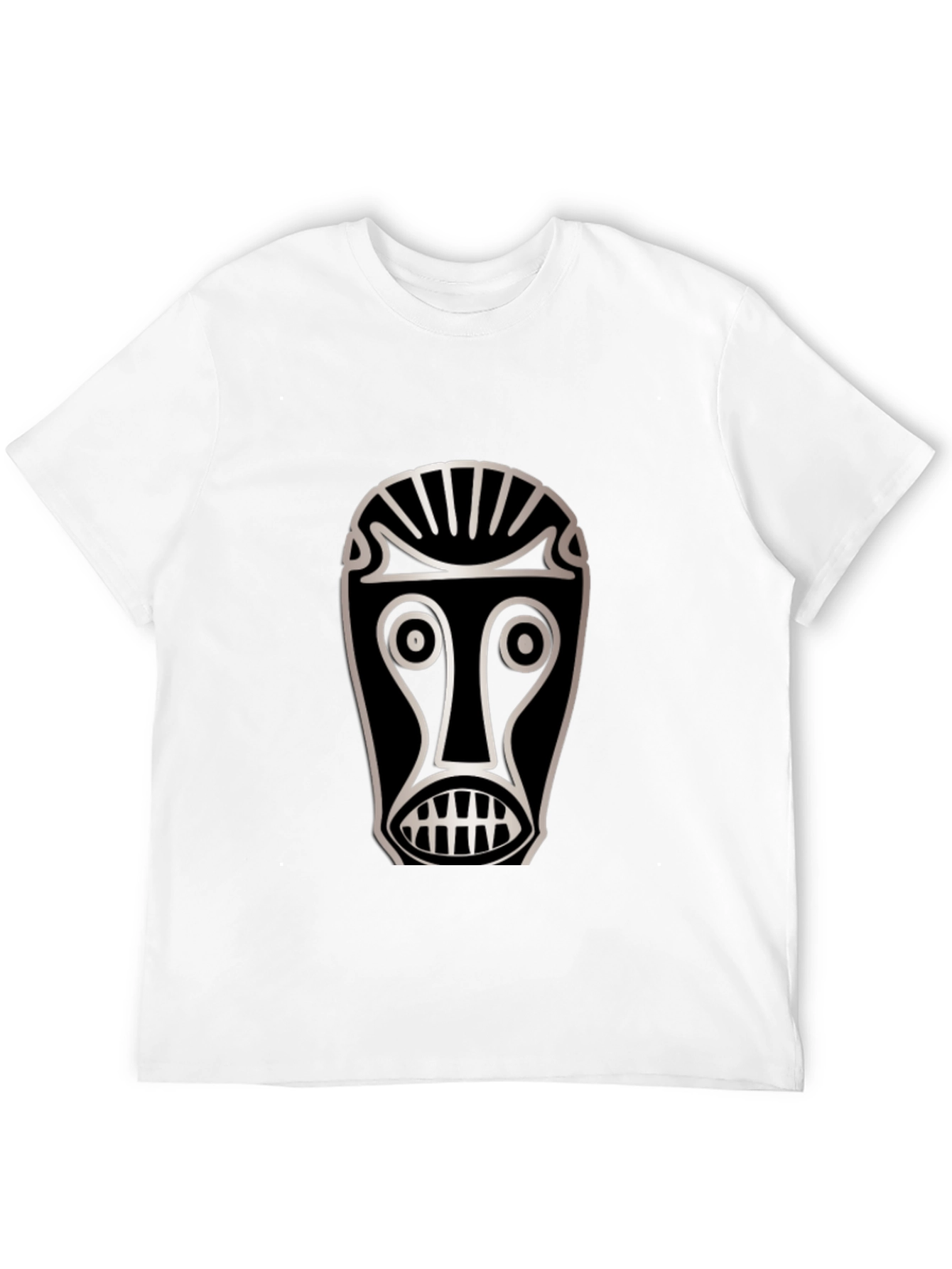 Black Tribal Mask Graphic T-Shirt - Unique Design view 12
