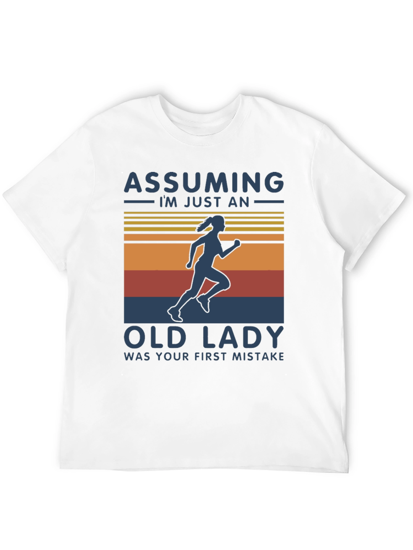 Black Assuming Old Lady Black Graphic T-Shirt view 12