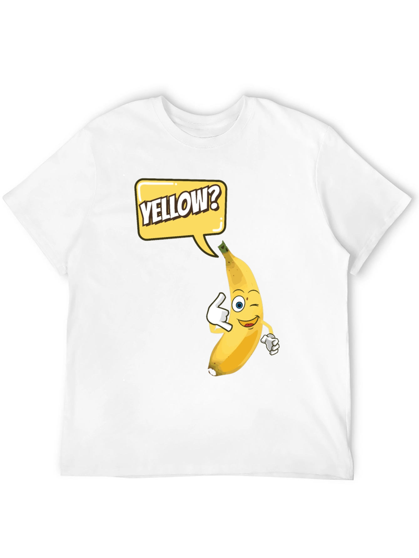 Black Funny Banana 'Yellow?' Graphic T-Shirt view 12
