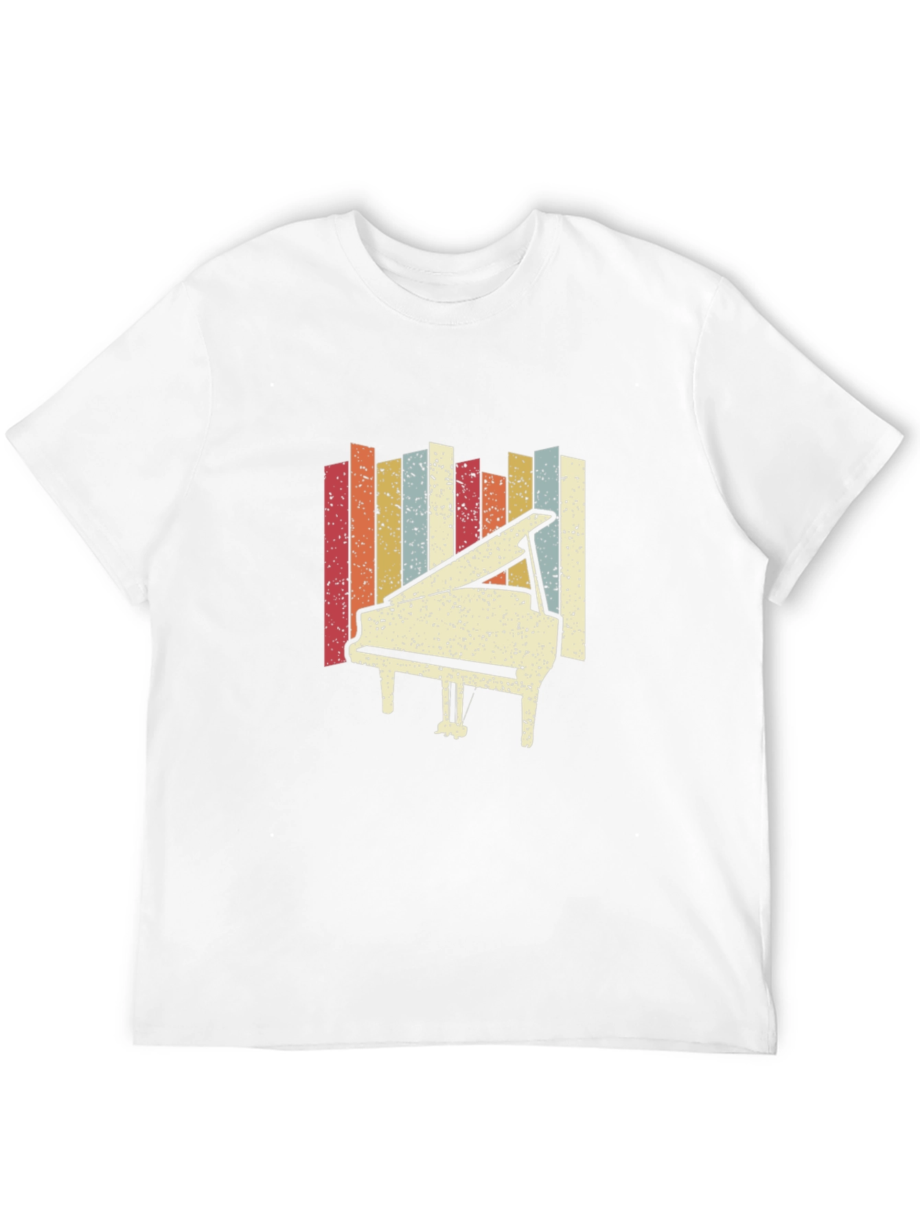 Black Retro Piano Graphic Tee - Classic Style view 12
