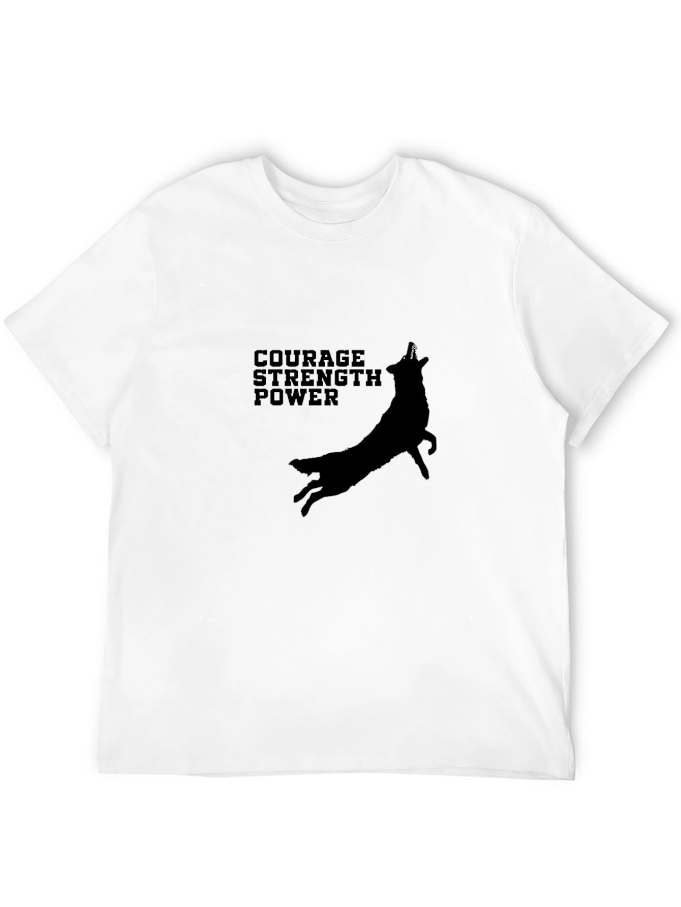 Black Courage Strength Power Black Graphic Tee view 12