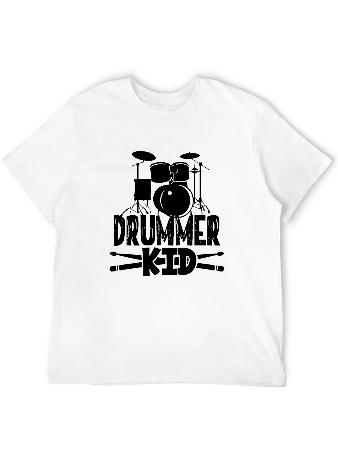 Black Drummer Kid Graphic Black T-Shirt view 12