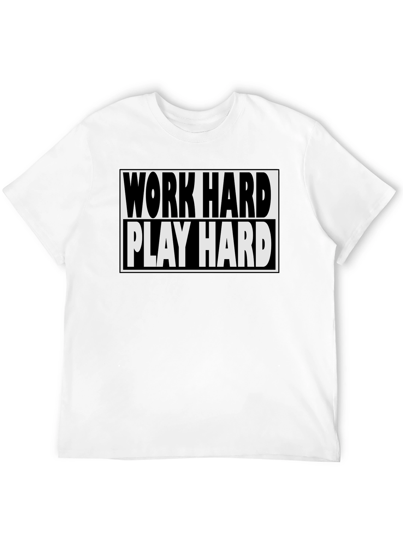 Black Work Hard Play Hard Black T-Shirt view 12