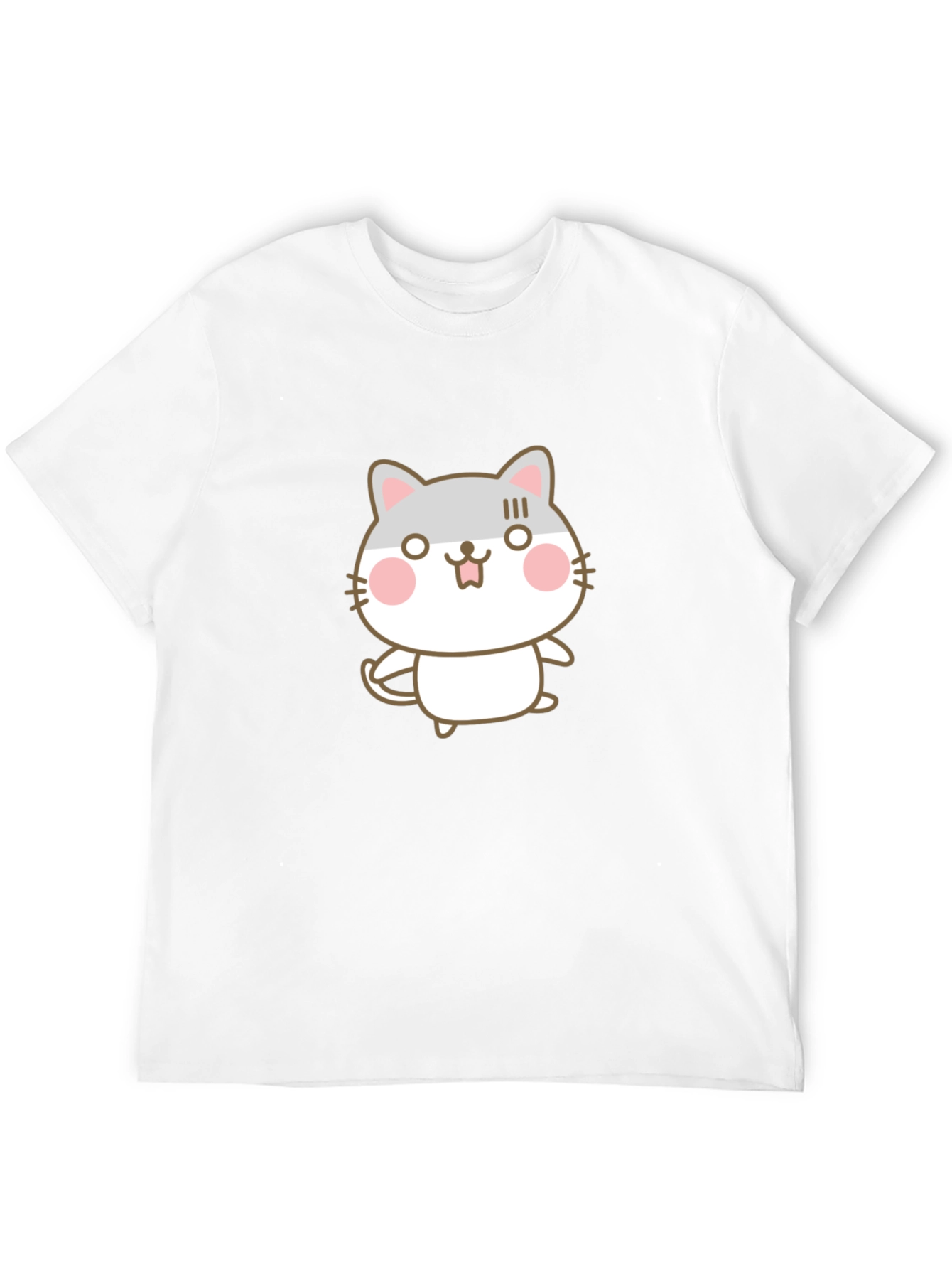 Black Cute Cartoon Cat Graphic Black T-Shirt view 12
