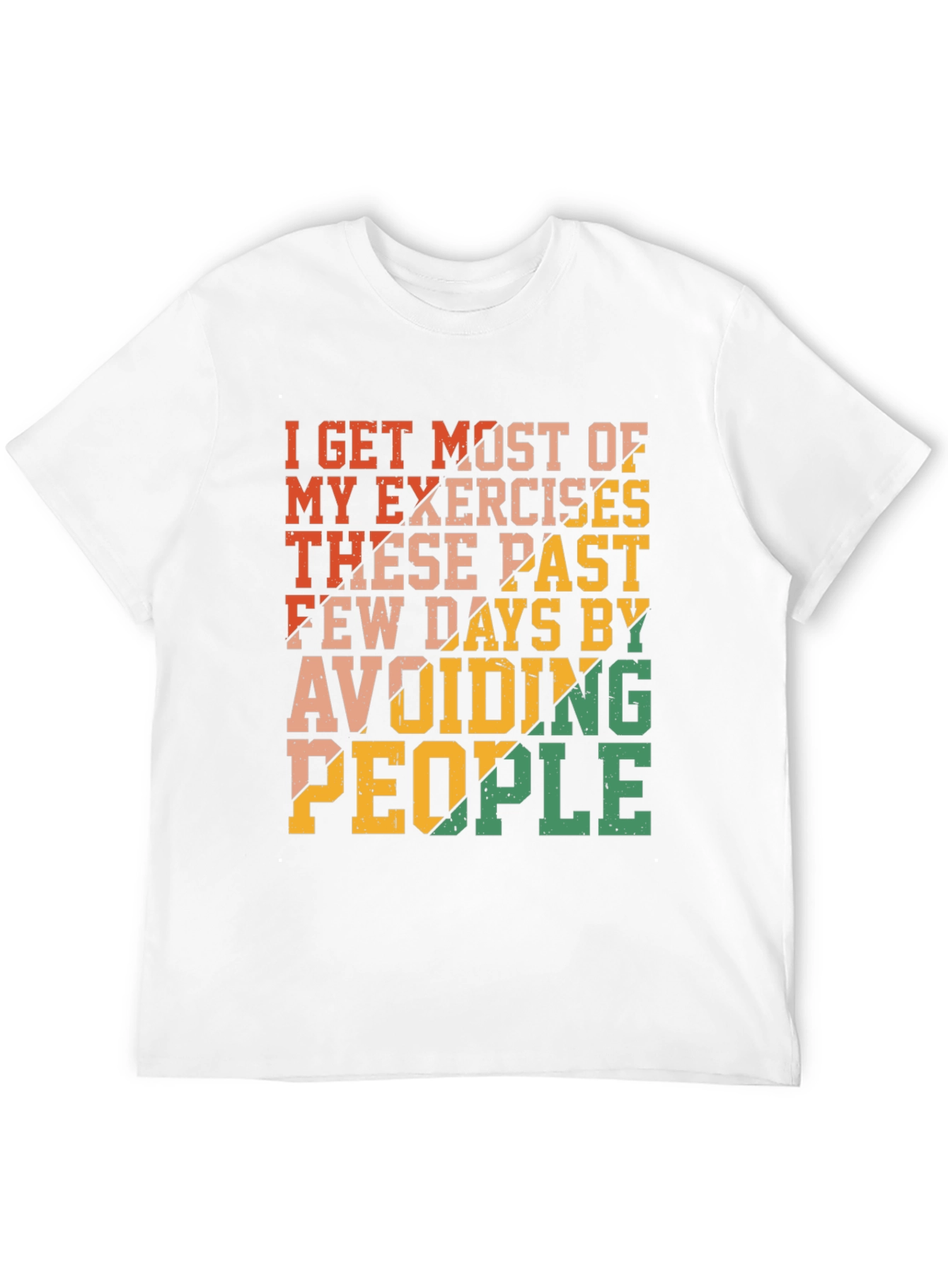 Black Funny Exercise Avoid People Graphic T-Shirt view 12