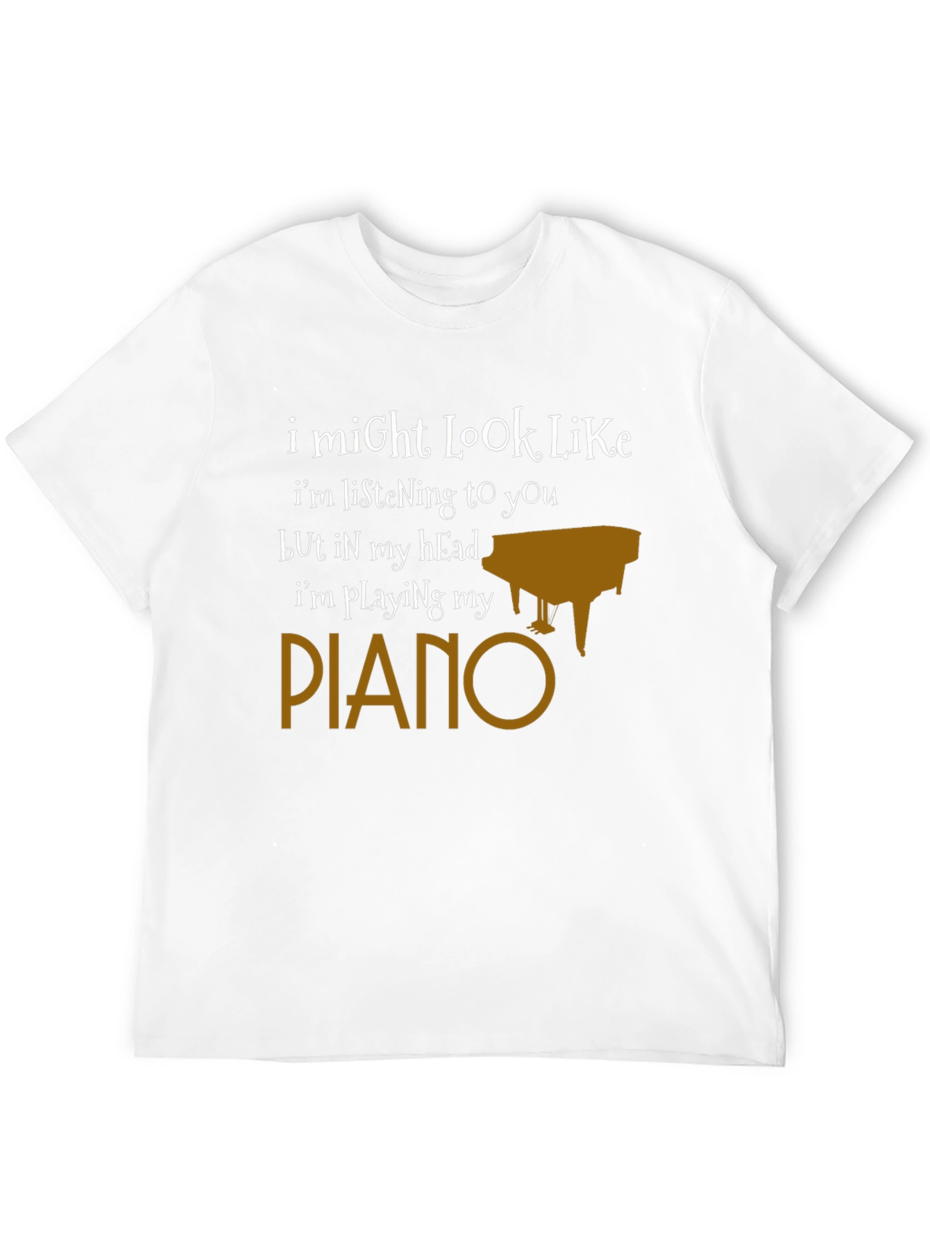 Black Funny Piano T-Shirt - I'm Playing My Piano view 12