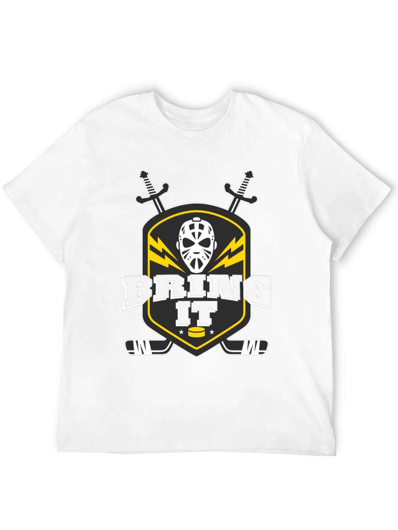 Black Bring It Hockey Graphic T-Shirt view 12
