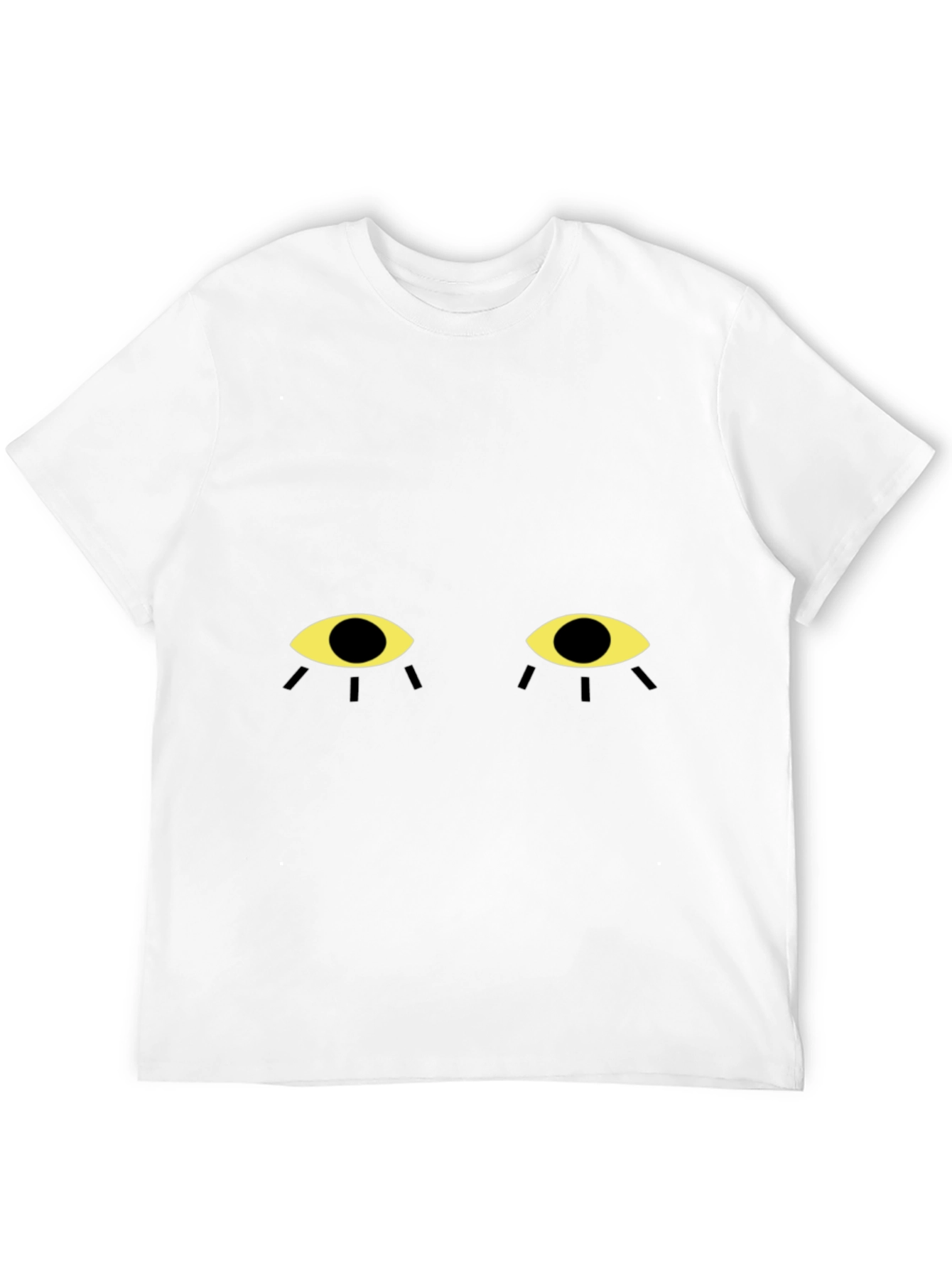 Black Mysterious Eyes Graphic Tee - Black Cotton T-Shirt view 12