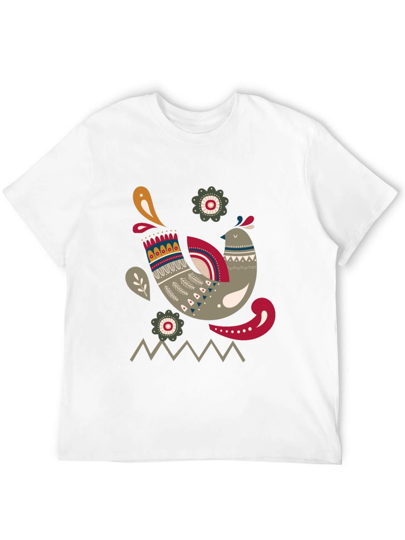 Black Stylish Bird Graphic Black T-Shirt view 12