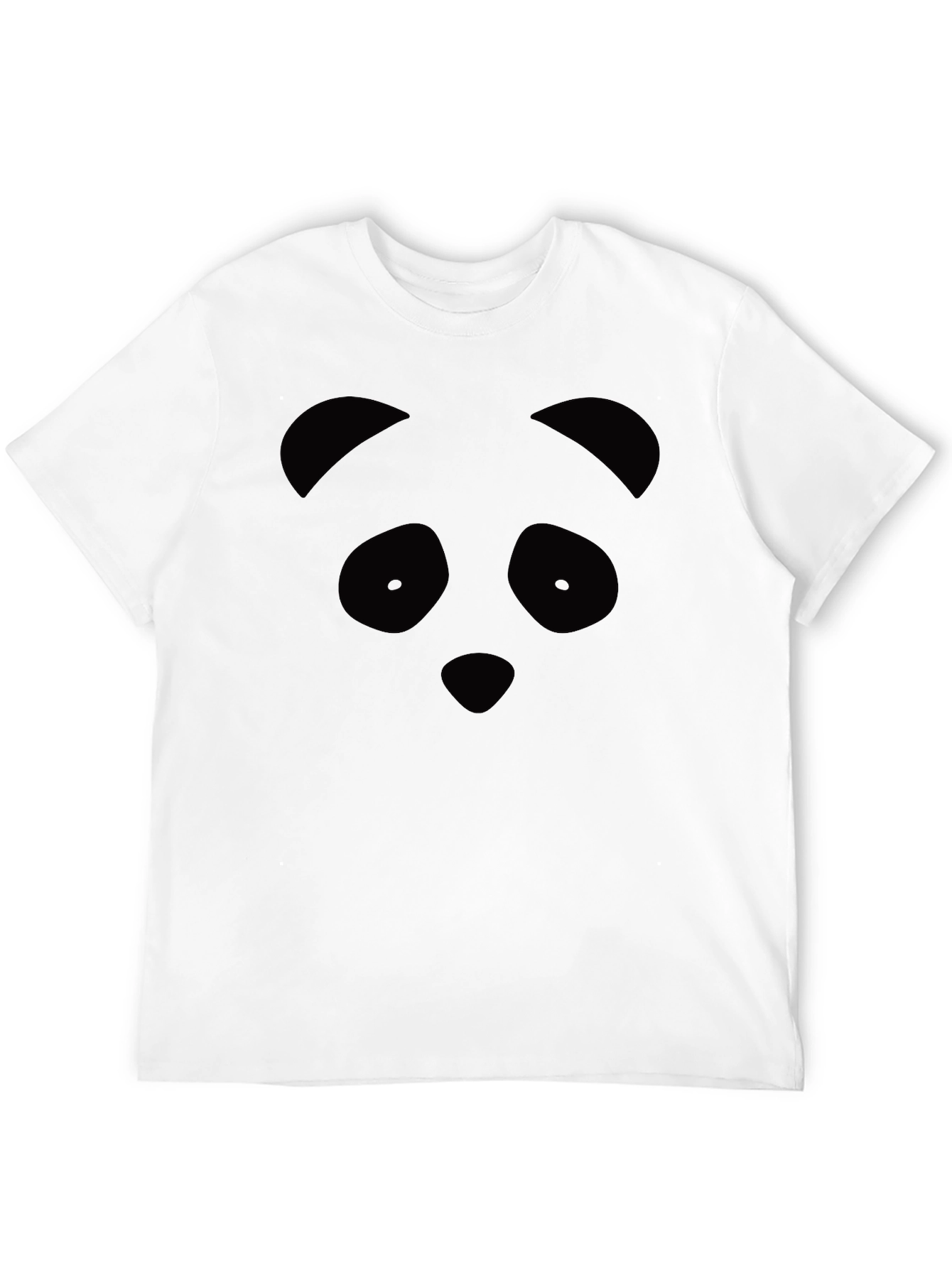 Black Panda Face Graphic Tee - Black Unisex T-Shirt view 12