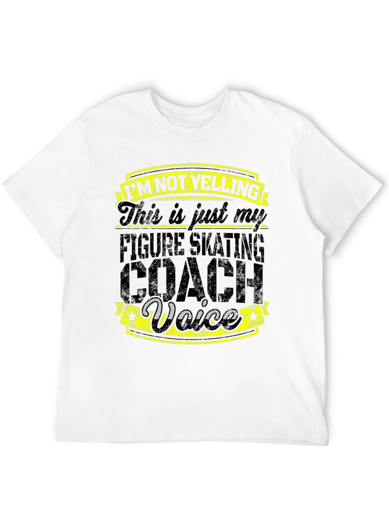 Black Figure Skating Coach T-Shirt - I'm Not Yelling Voice view 12