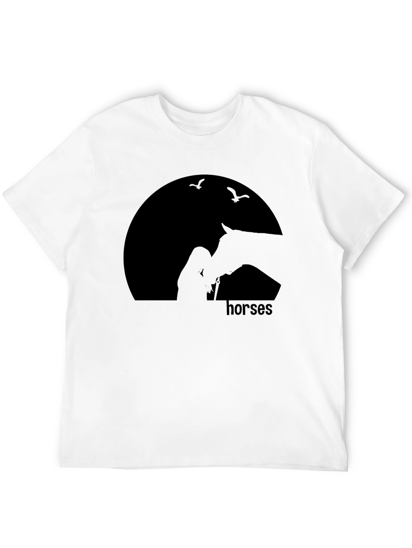 Black Horses Silhouette T-Shirt - Unisex Black Tee view 12