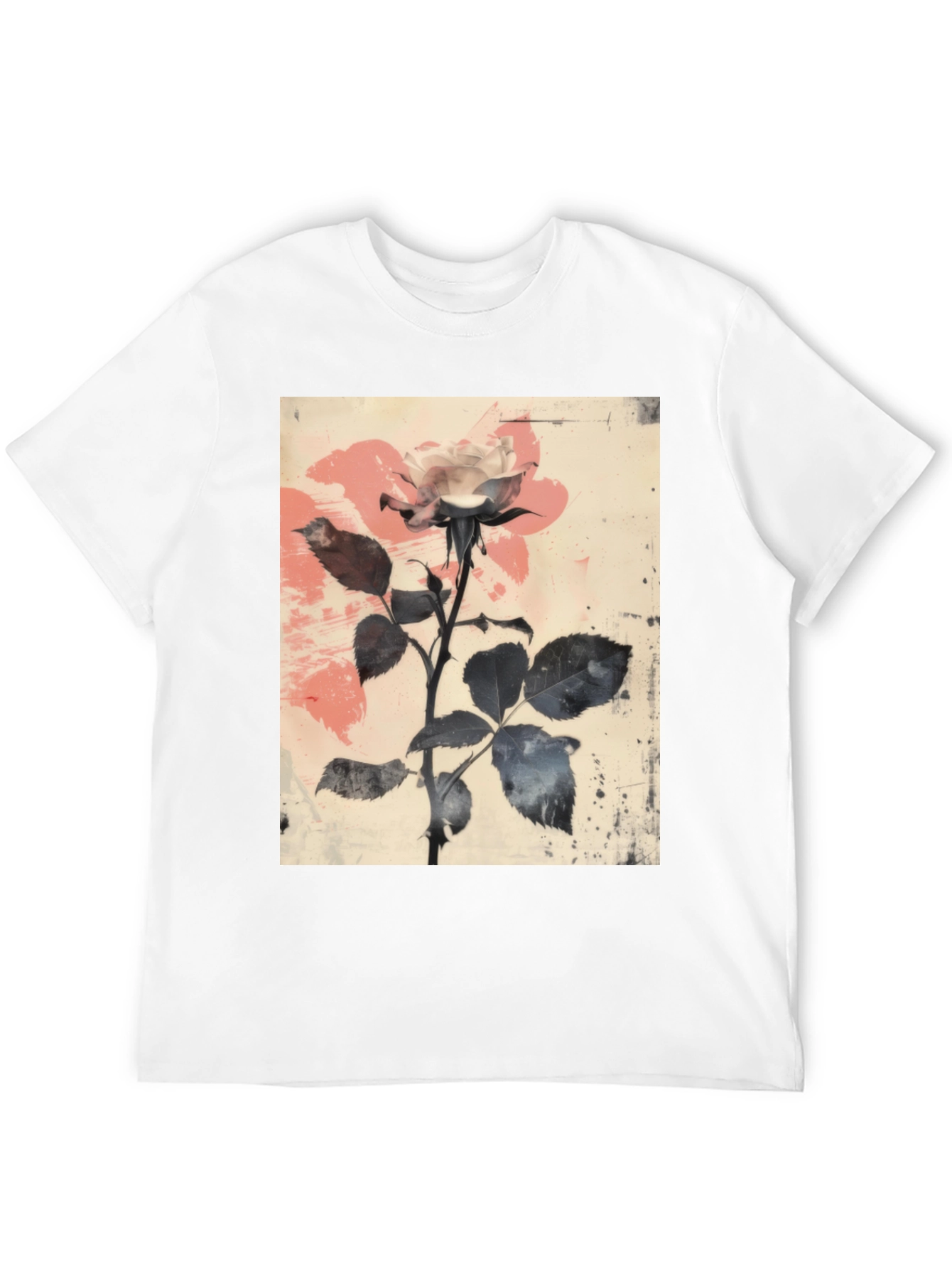 Black Floral Rose Graphic Tee - Black view 12