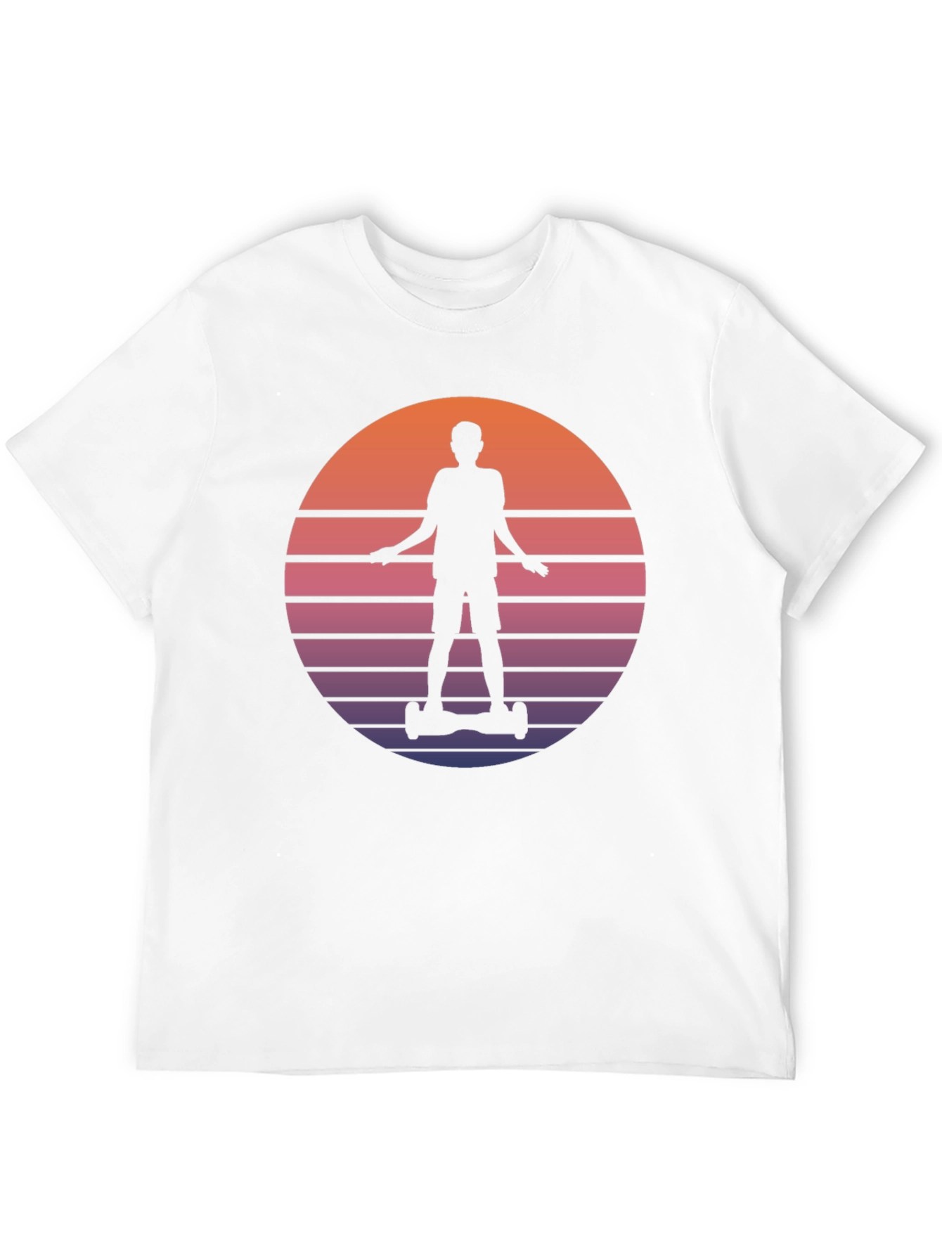 Black Retro Hoverboard Silhouette T-Shirt view 12