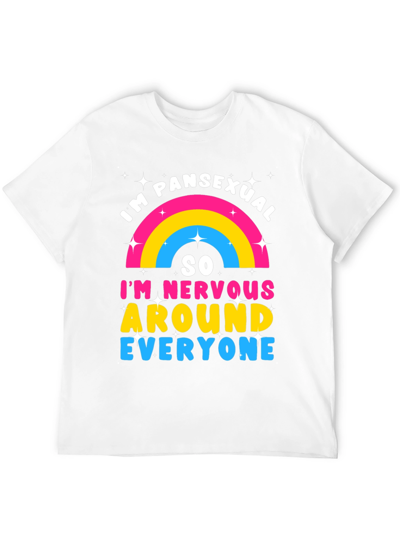 Black Pansexual Pride T-Shirt - Nervous Around Everyone! view 12