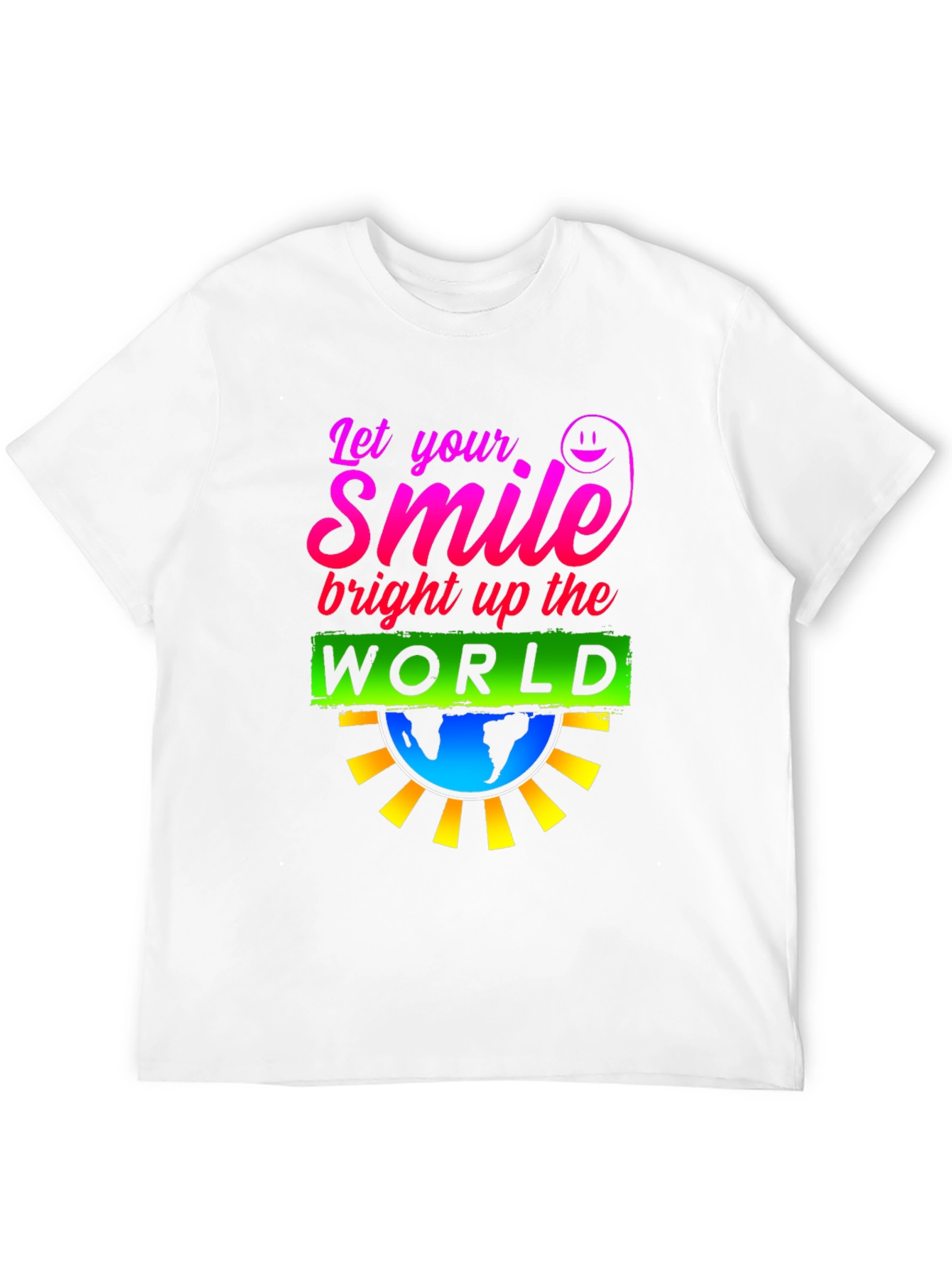 Black Smile World Graphic T-Shirt - Brighten Your Day view 12