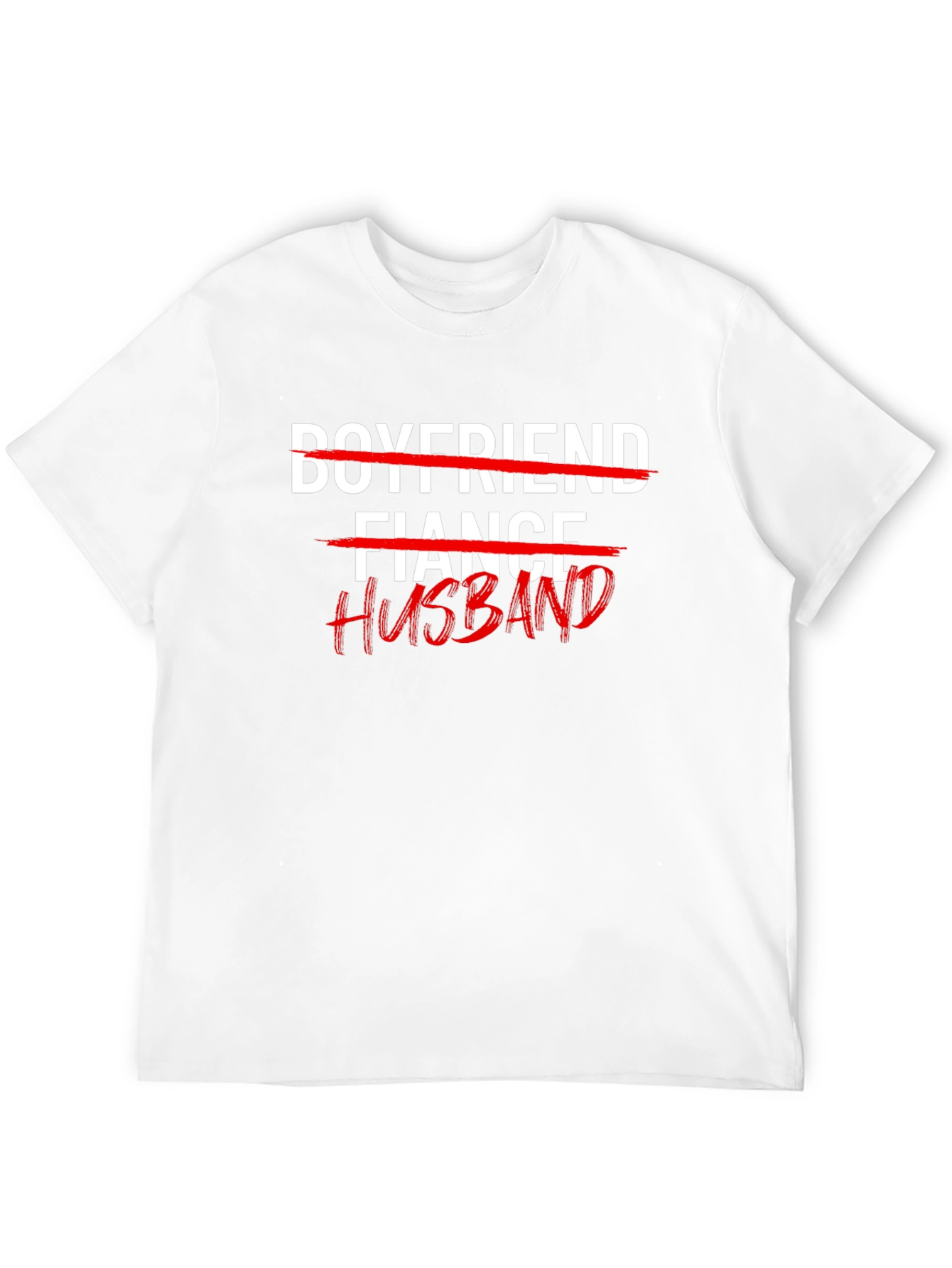 Black Husband T-Shirt: Crossed Out Fiance & Boyfriend Tee view 12