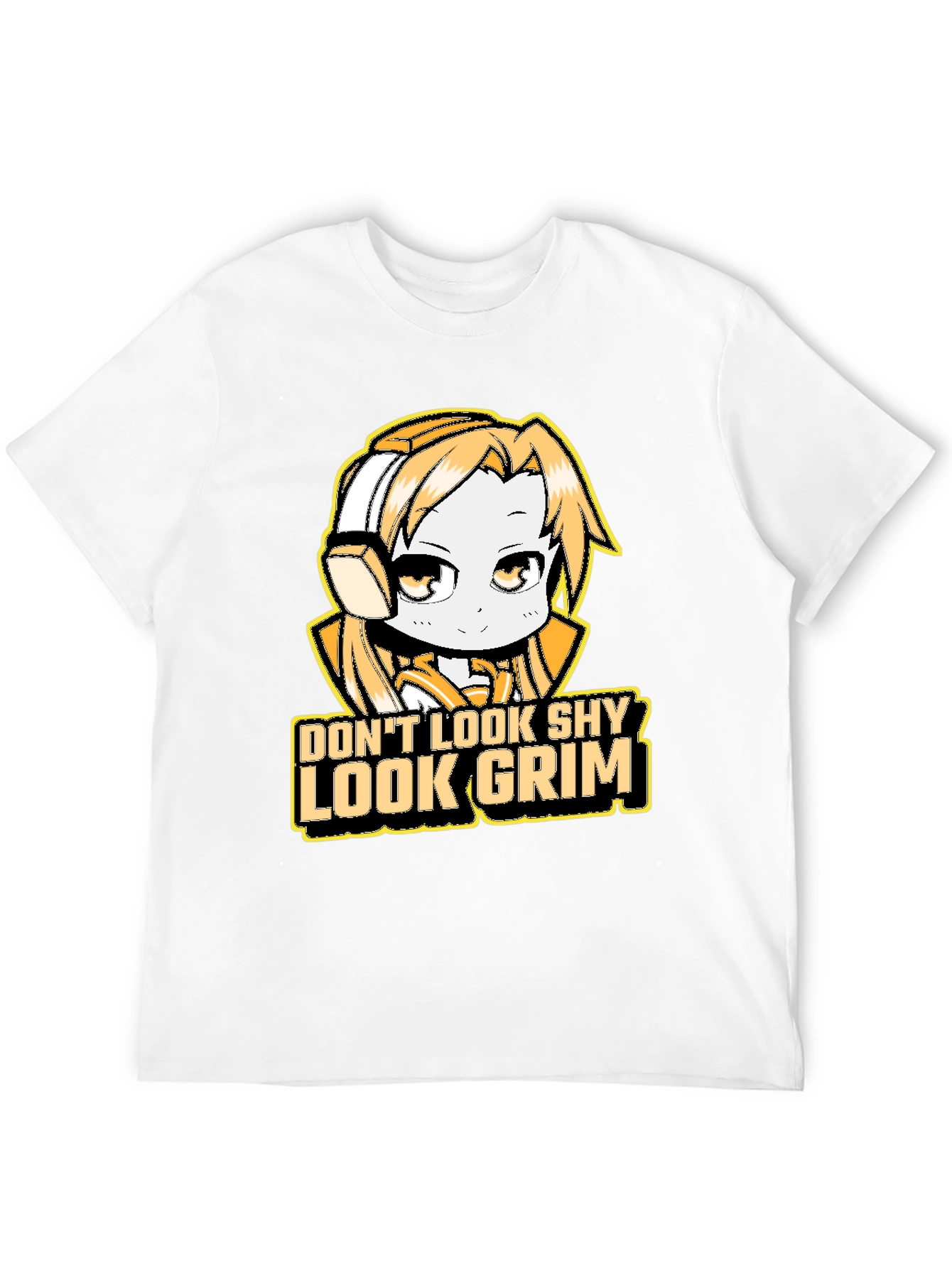 Black Don't Look Shy Look Grim Graphic T-Shirt view 12