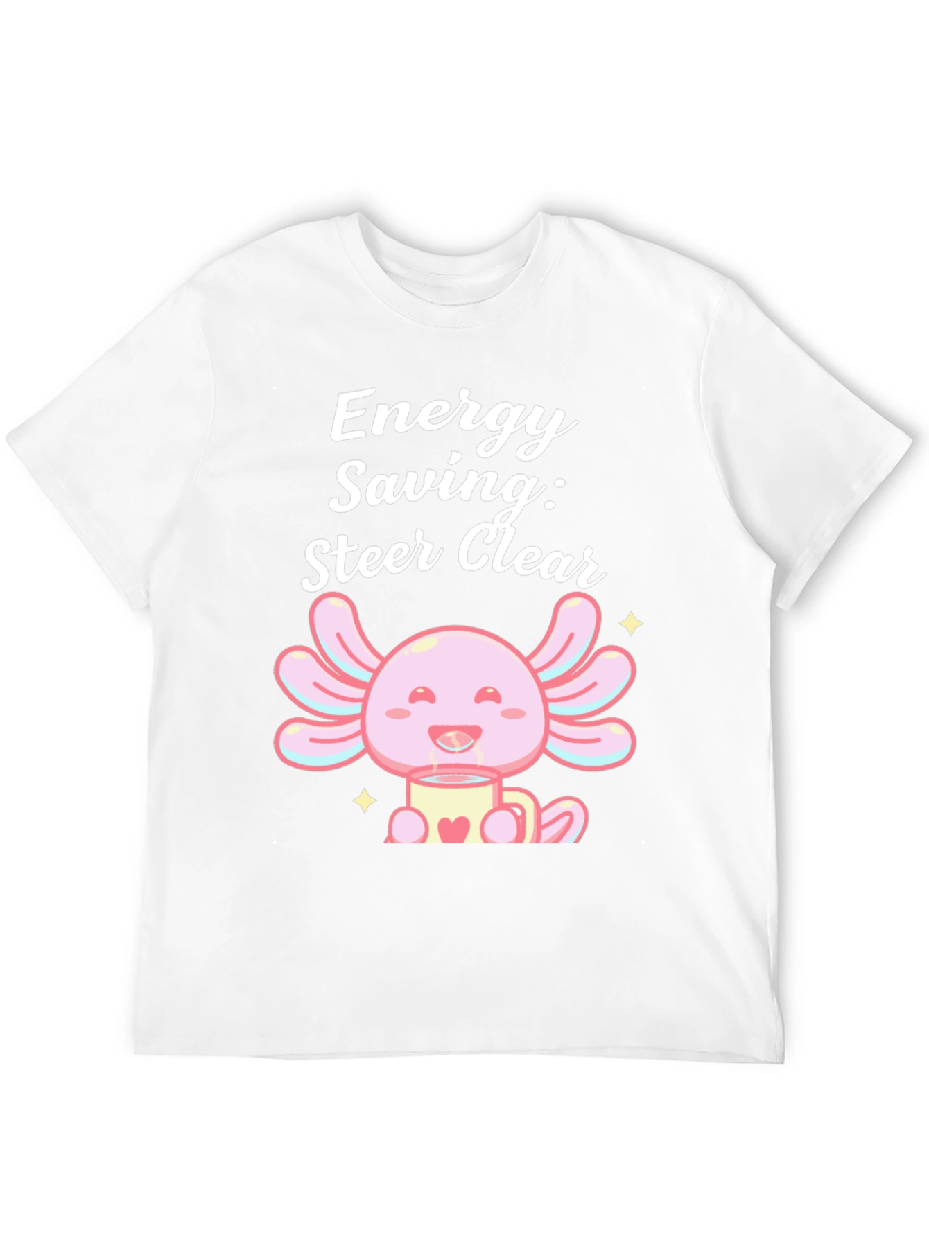 Black Energy Saving Axolotl Black T-Shirt view 12