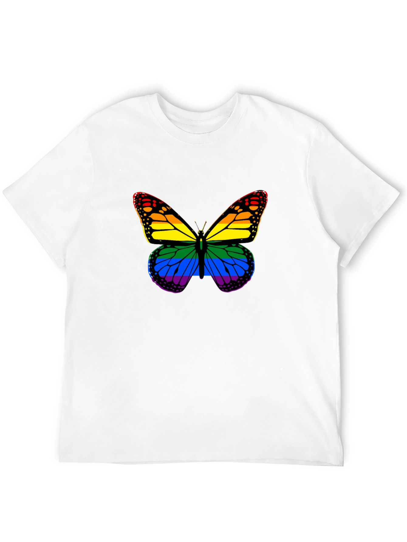 Black Rainbow Butterfly Graphic T-Shirt view 12