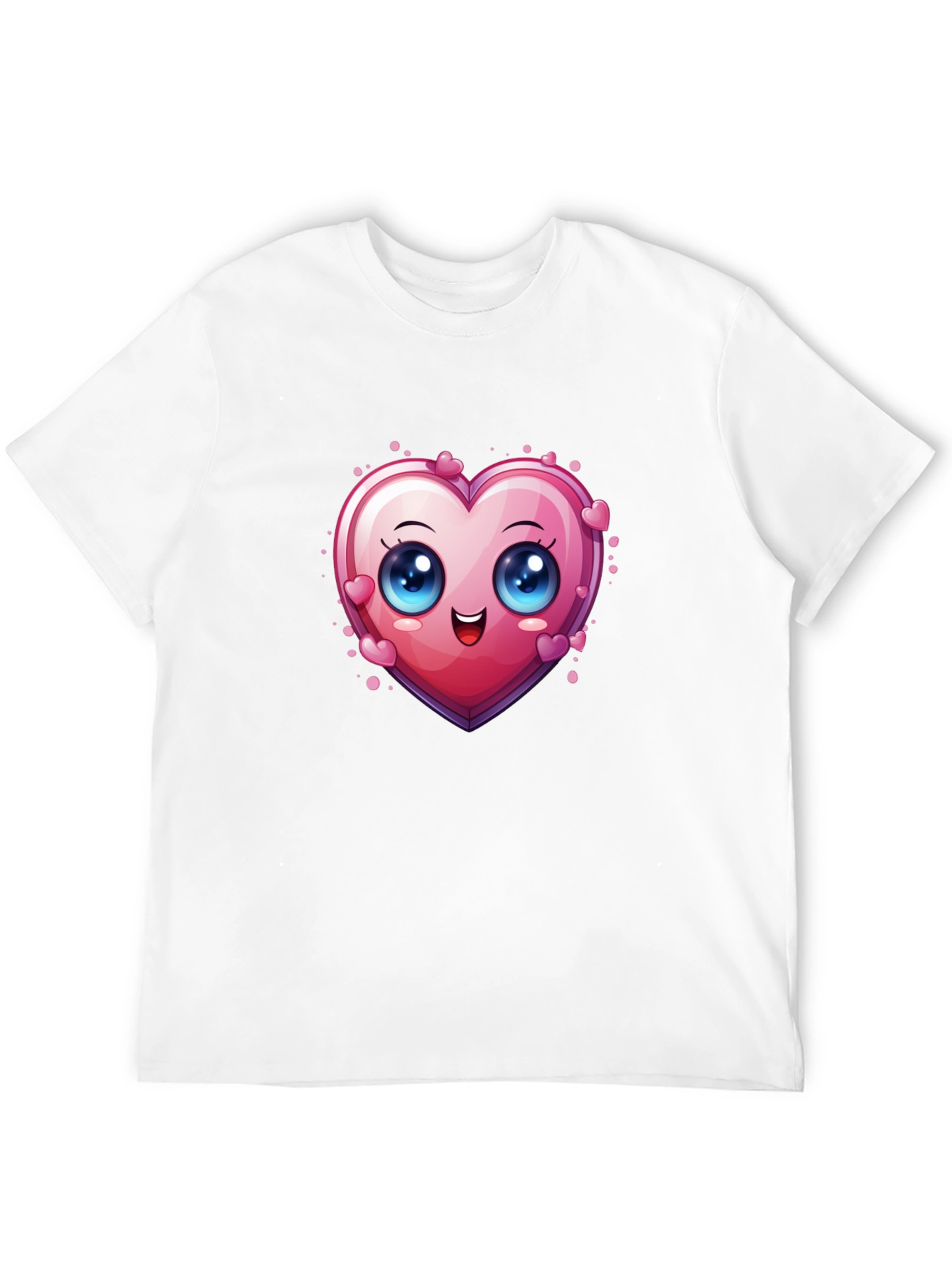 Black Cute Cartoon Heart Graphic T-Shirt view 12