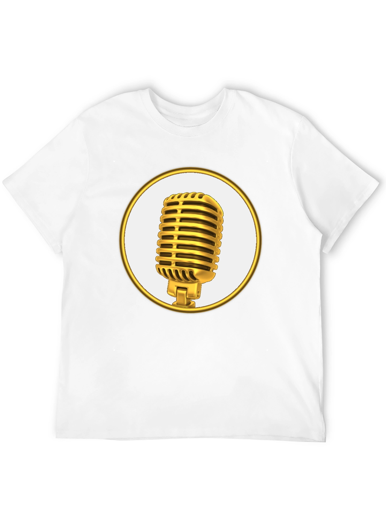 Black Retro Microphone Graphic Tee - Black Cotton Blend Shirt view 12