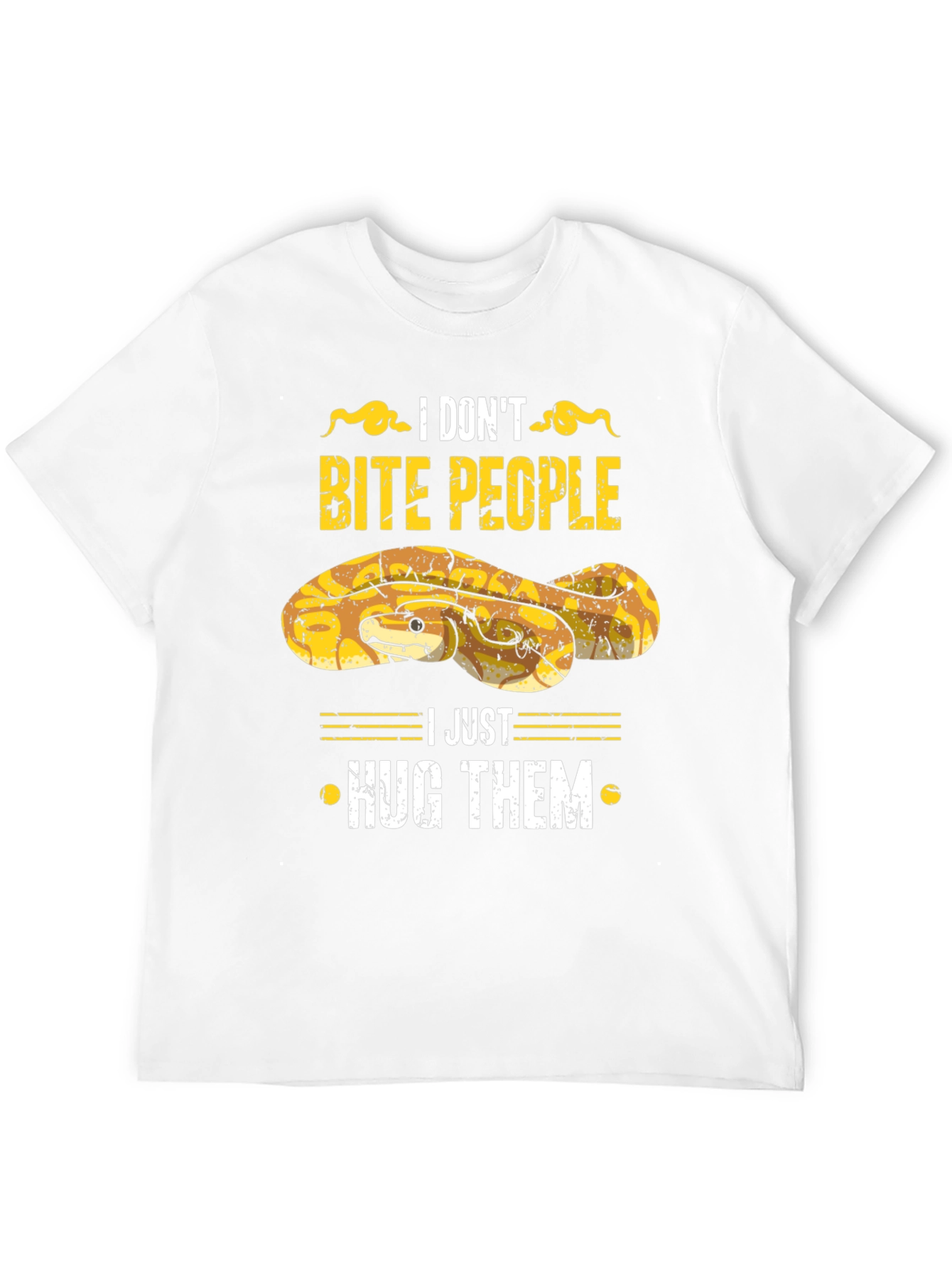 Black Funny Snake Hugs T-Shirt - I Don't Bite People view 12